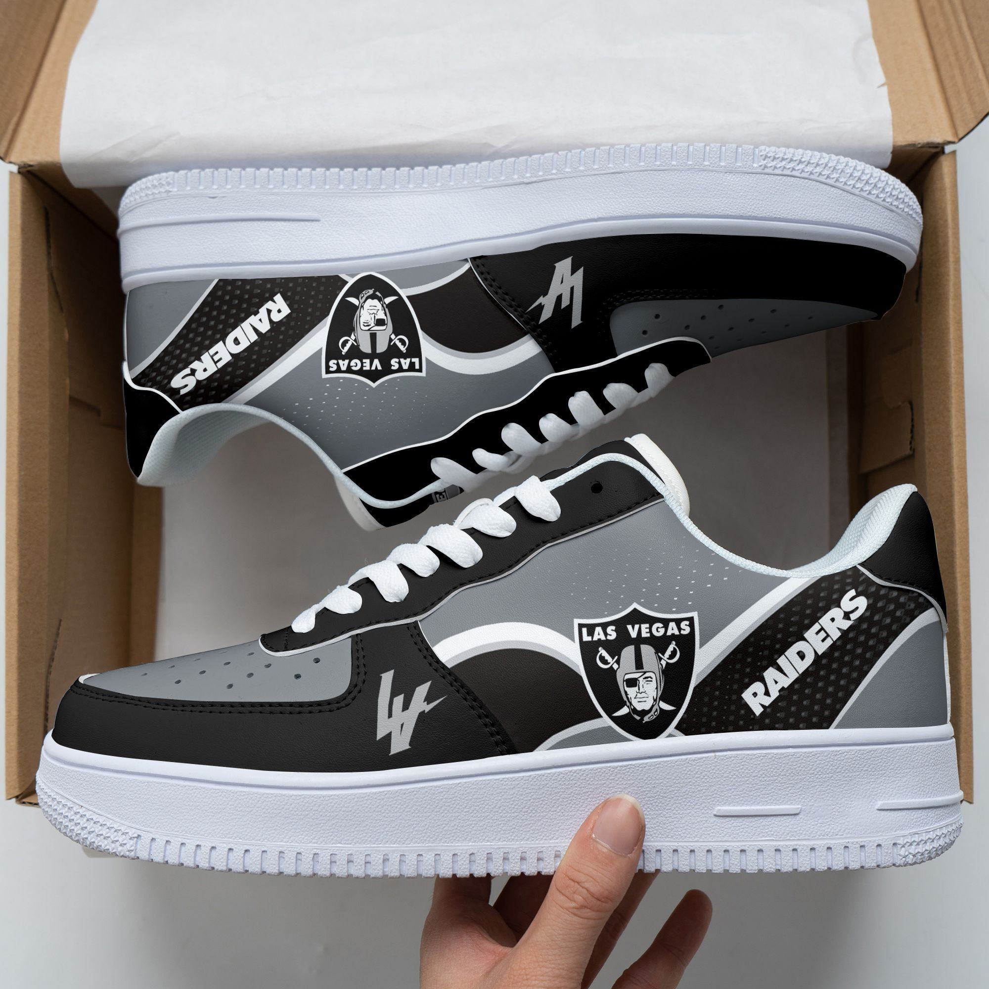 JWFancy Las Vegas Raiders NFL Air Low-Top Sneakers Shoes For Men And Women