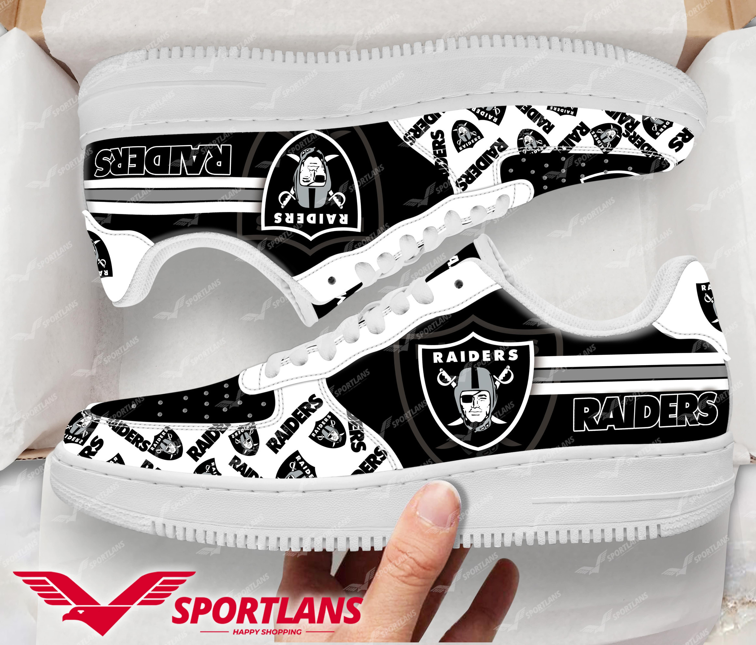 JWFancy Las Vegas Raiders NFL Air Low-Top Sneakers Shoes For Men And Women