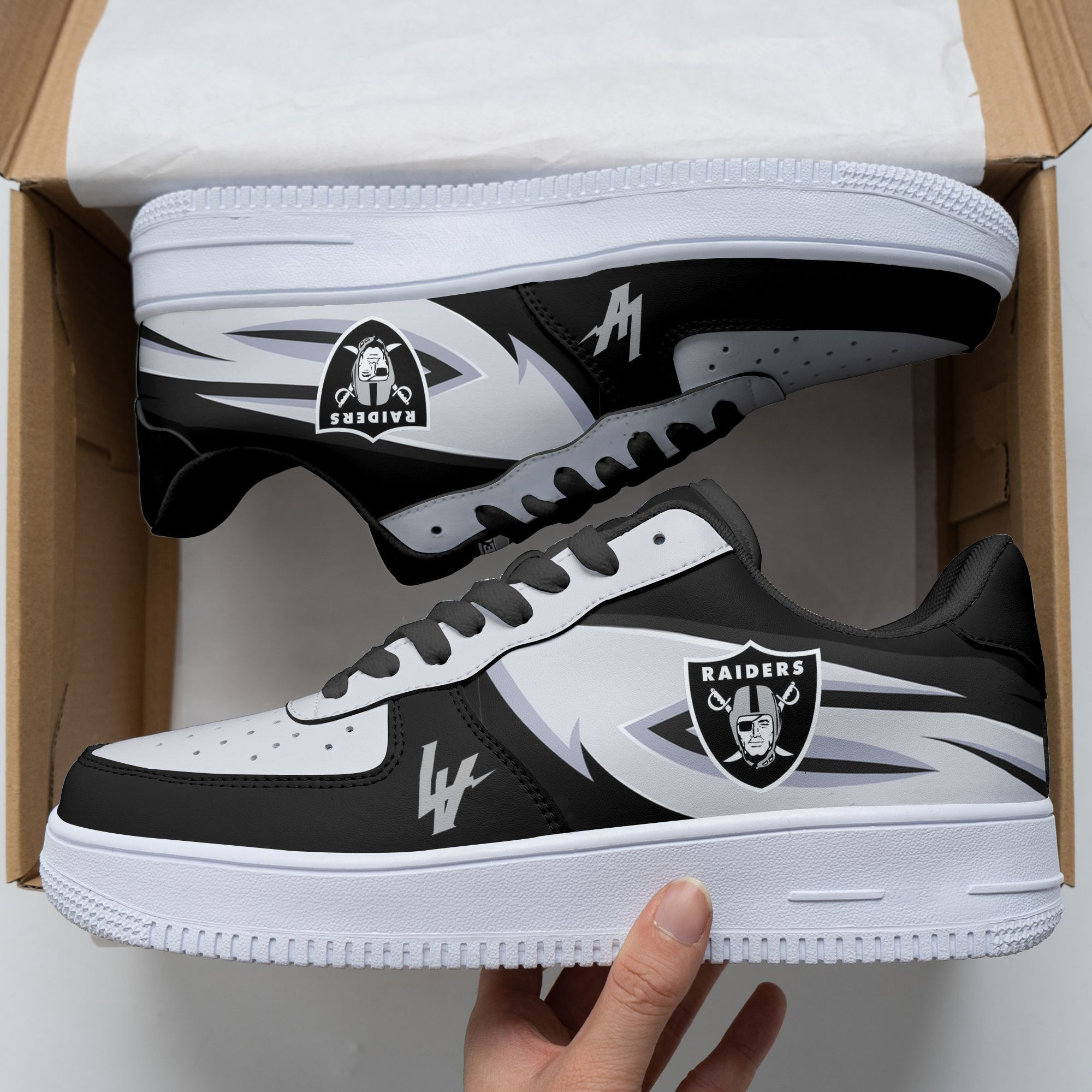 JWFancy Las Vegas Raiders NFL Air Low-Top Sneakers Shoes For Men And Women
