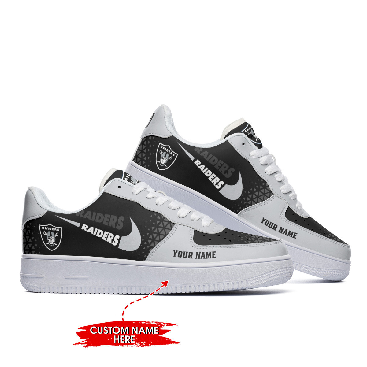 JWFancy Las Vegas Raiders NFL Air Low-Top Sneakers Shoes For Men And Women