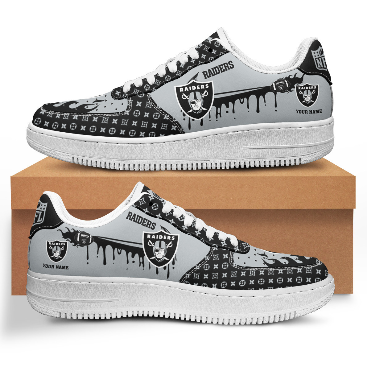 JWFancy Las Vegas Raiders NFL Air Low-Top Sneakers Shoes For Men And Women