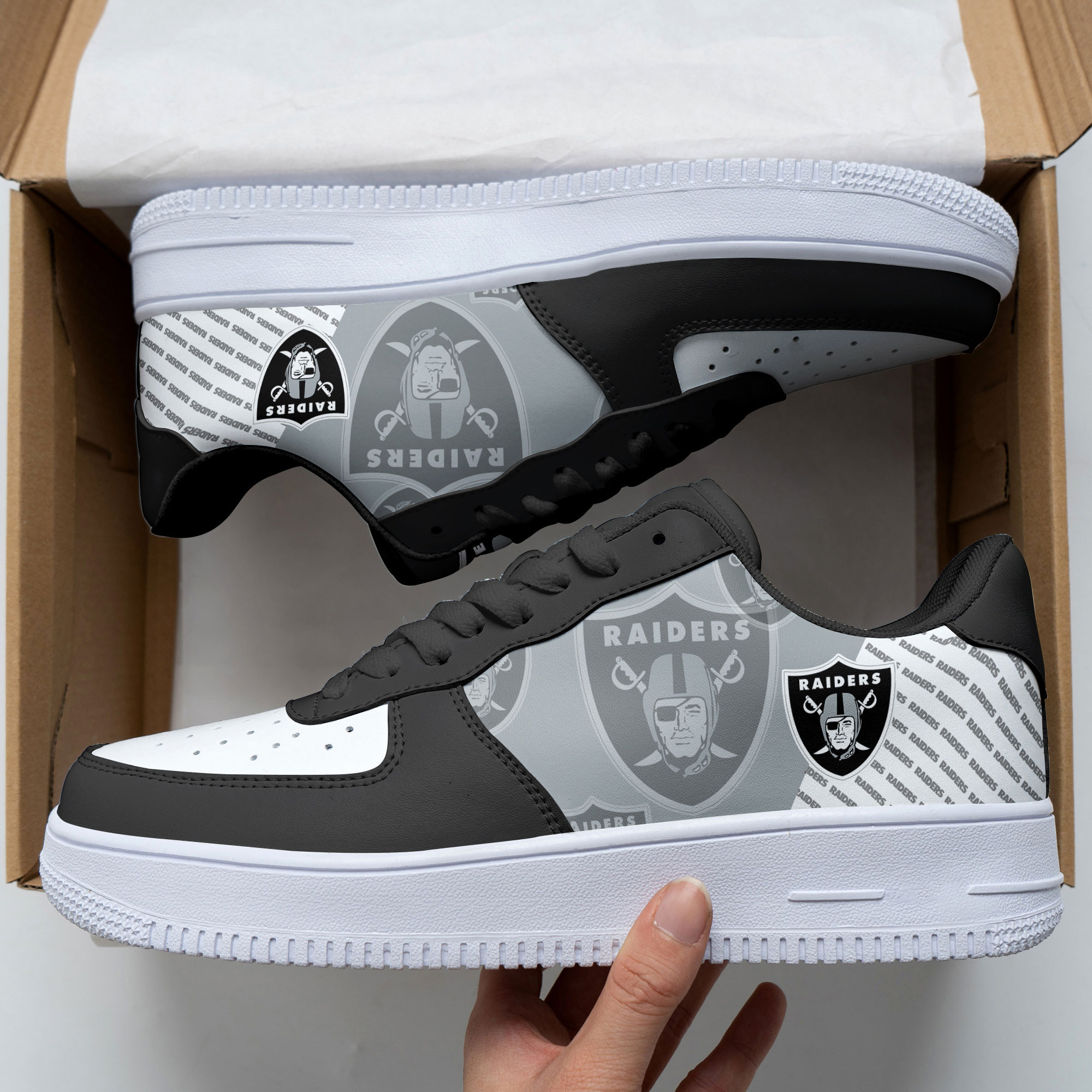 JWFancy Las Vegas Raiders NFL Air Low-Top Sneakers Shoes For Men And Women