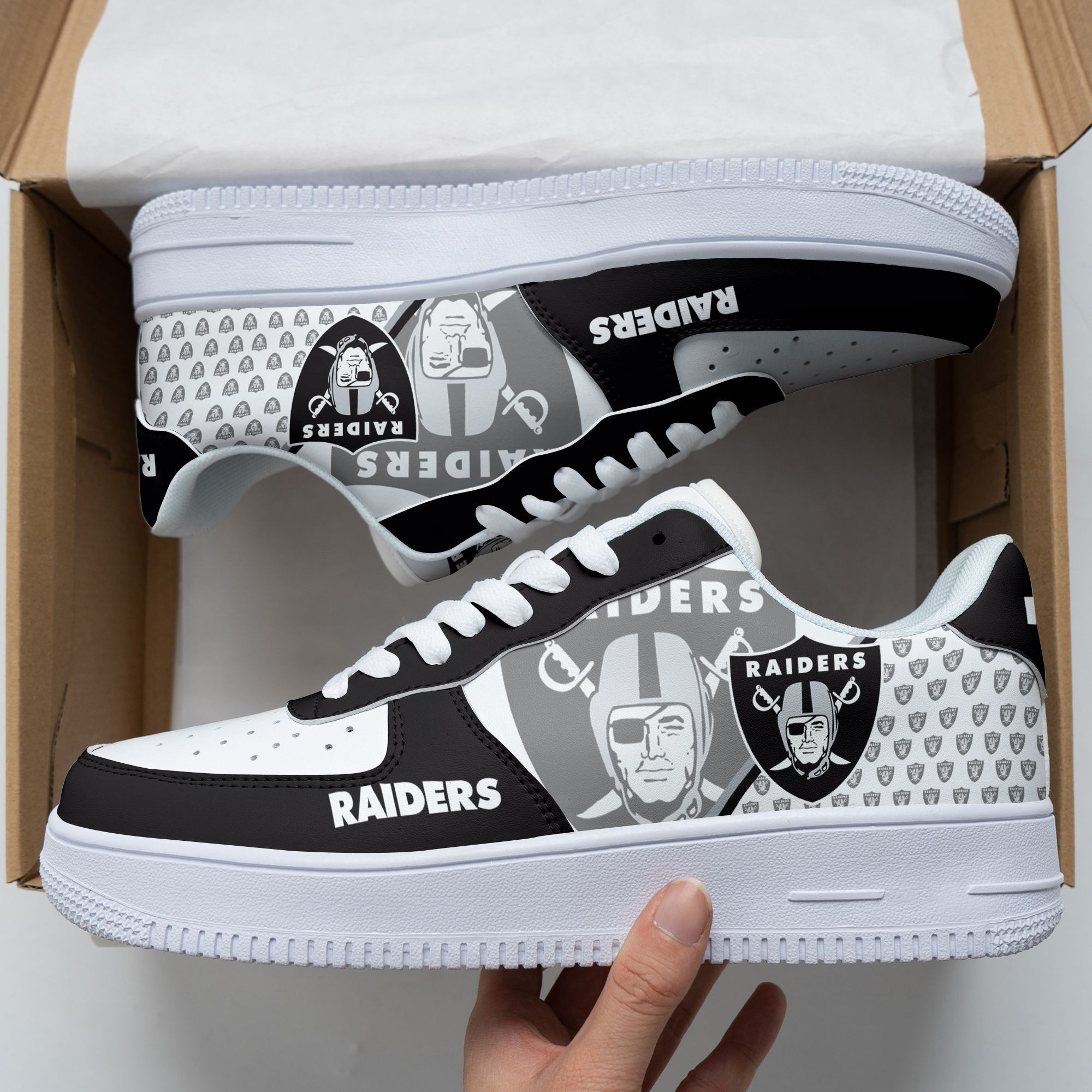 JWFancy Las Vegas Raiders NFL Air Low-Top Sneakers Shoes For Men And Women