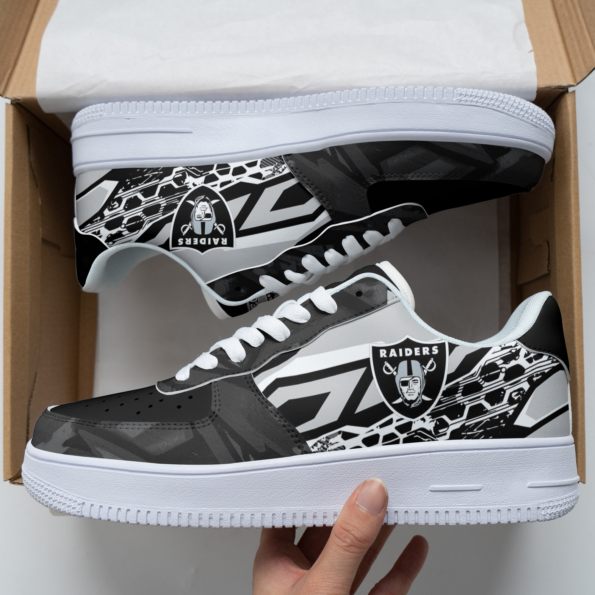 JWFancy Las Vegas Raiders NFL Air Low-Top Sneakers Shoes For Men And Women