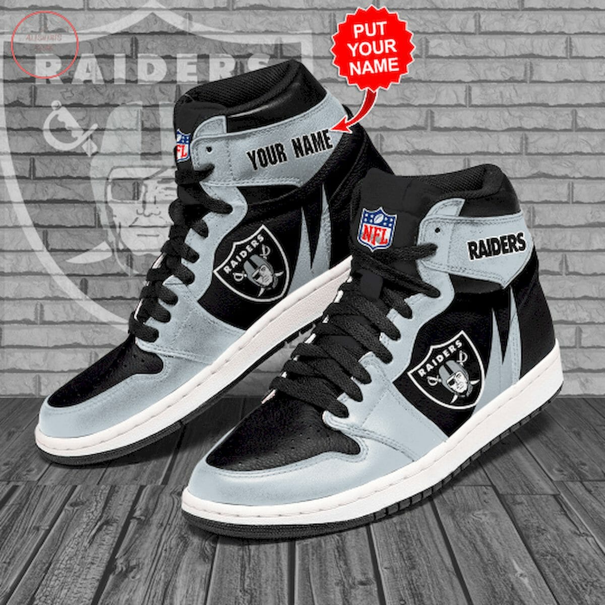 JWFancy Las Vegas Raiders NFL AJ1 High Sneakers Shoes For Men And Women