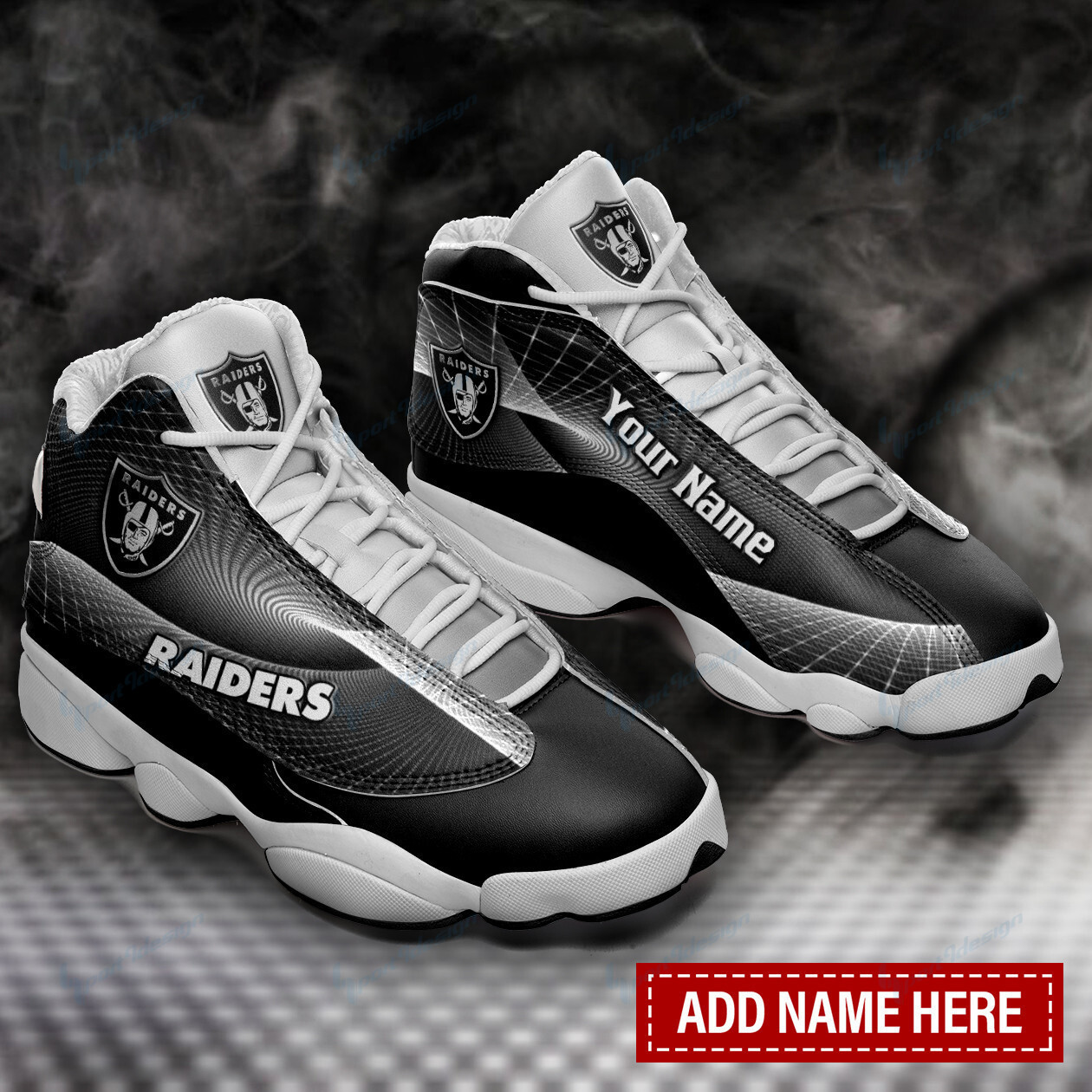 JWFancy Las Vegas Raiders NFL AJ13 Sneakers Shoes For Men And Women