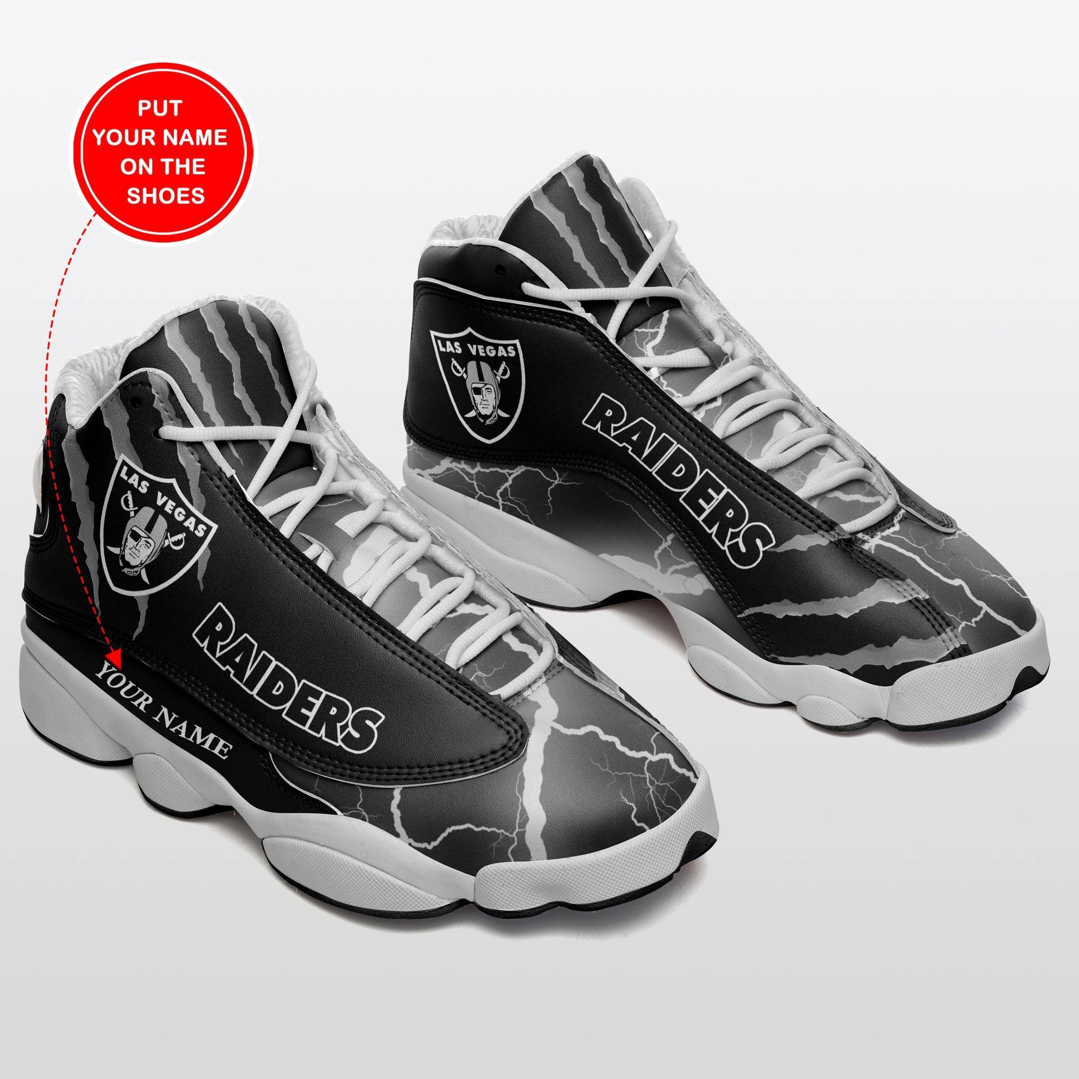 JWFancy Las Vegas Raiders NFL AJ13 Sneakers Shoes For Men And Women