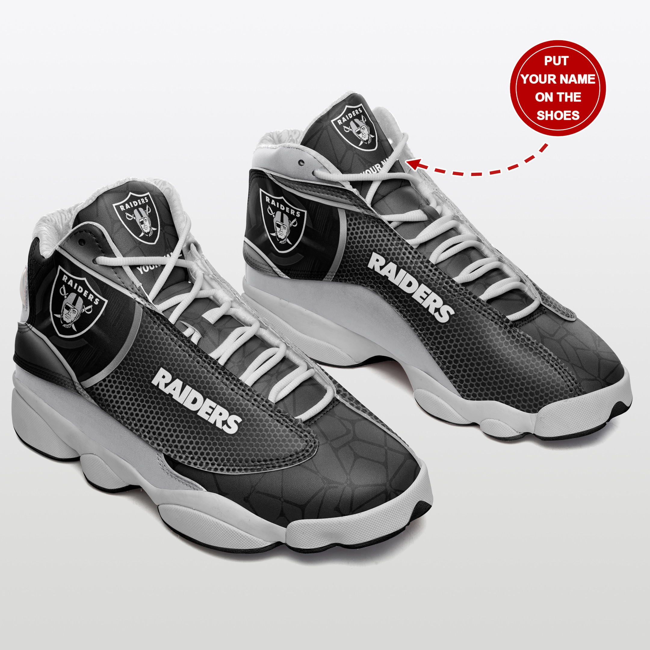 JWFancy Las Vegas Raiders NFL AJ13 Sneakers Shoes For Men And Women