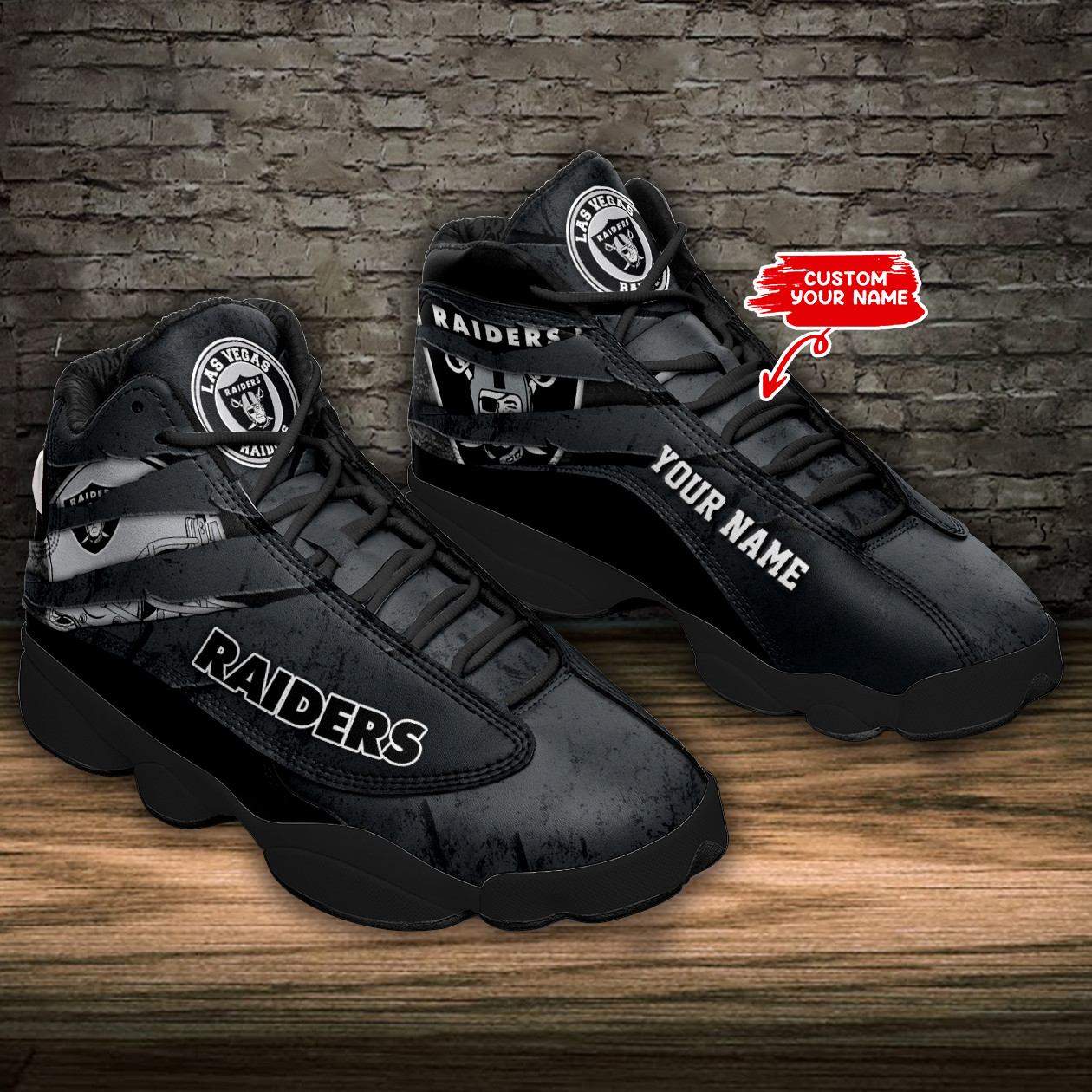 JWFancy Las Vegas Raiders NFL AJ13 Sneakers Shoes For Men And Women