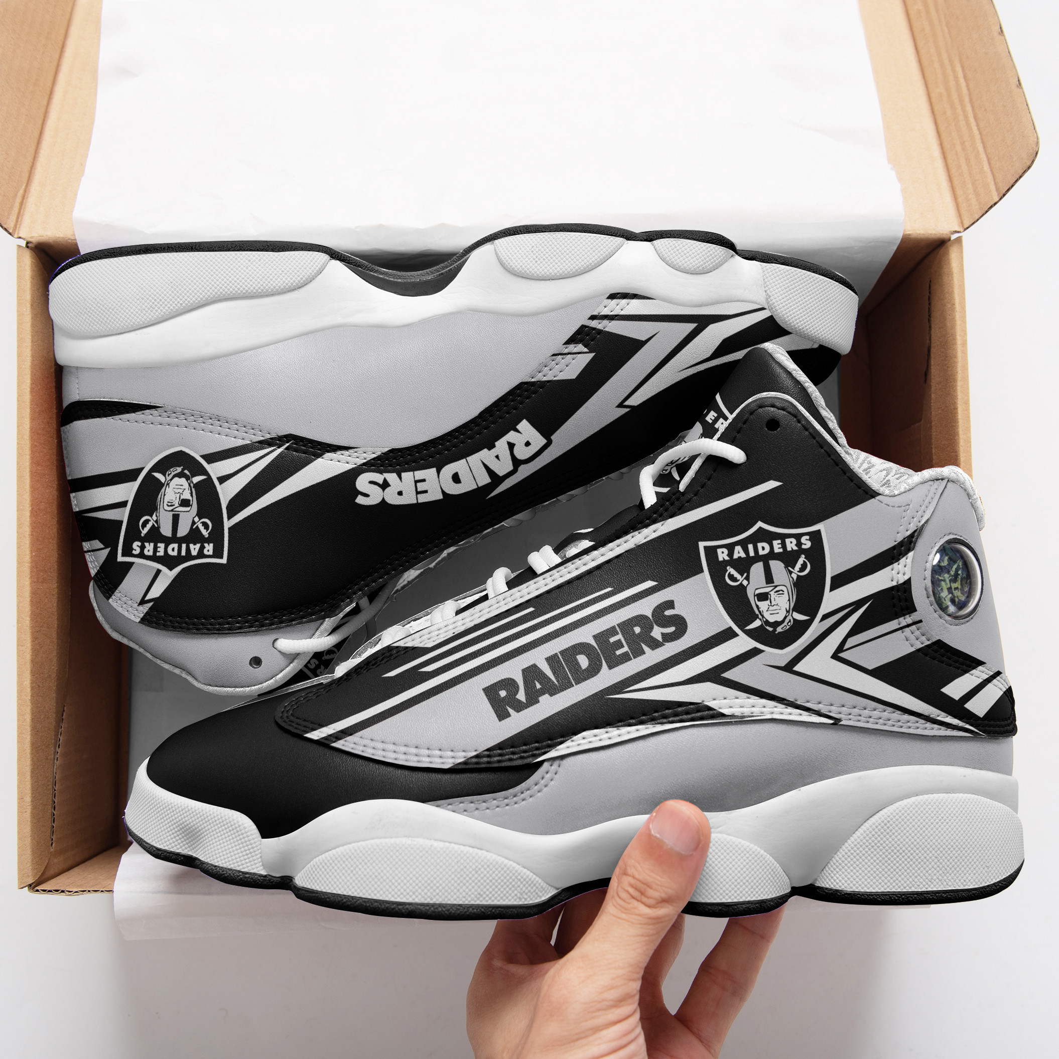 JWFancy Las Vegas Raiders NFL AJ13 Sneakers Shoes For Men And Women