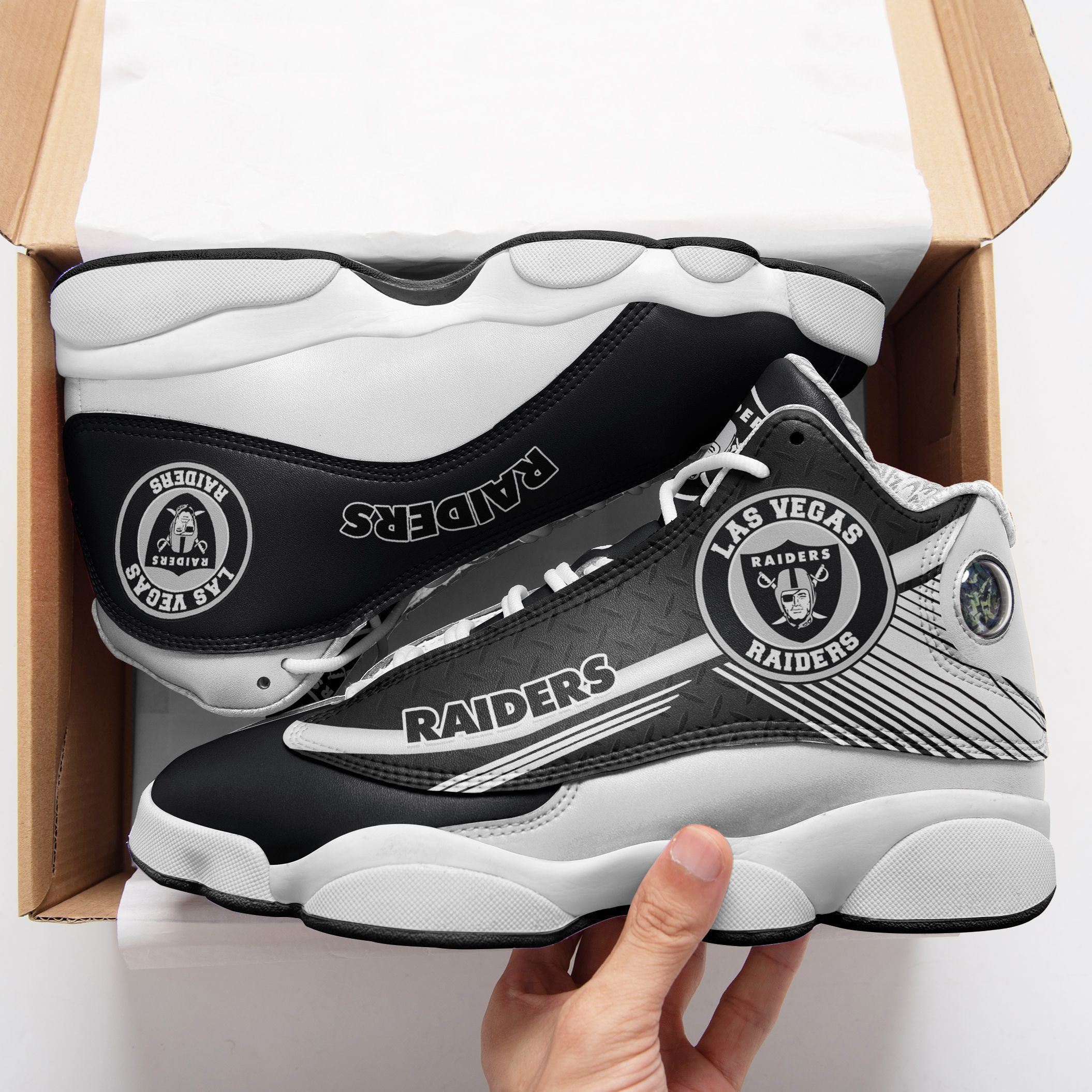 JWFancy Las Vegas Raiders NFL AJ13 Sneakers Shoes For Men And Women
