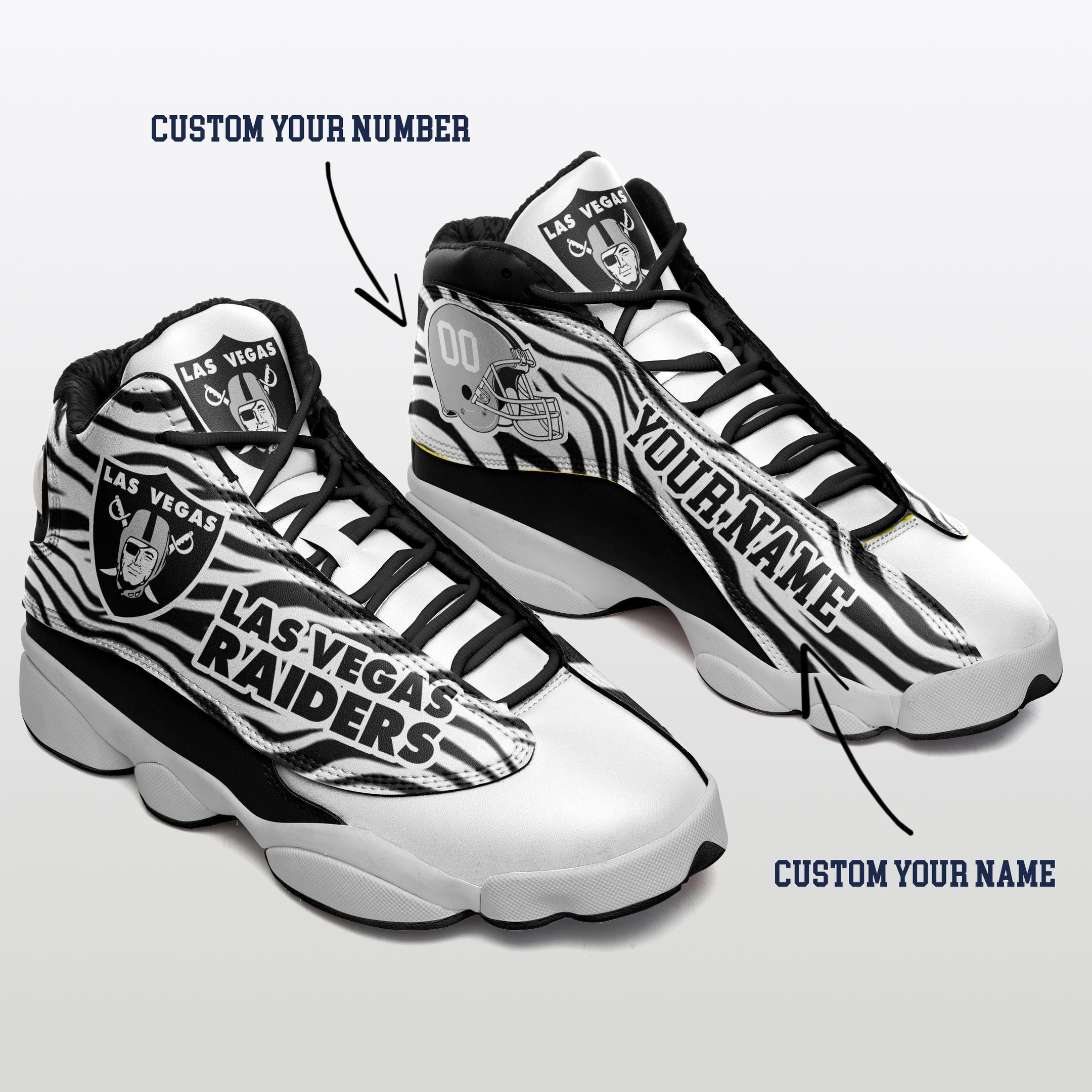 JWFancy Las Vegas Raiders NFL AJ13 Sneakers Shoes For Men And Women