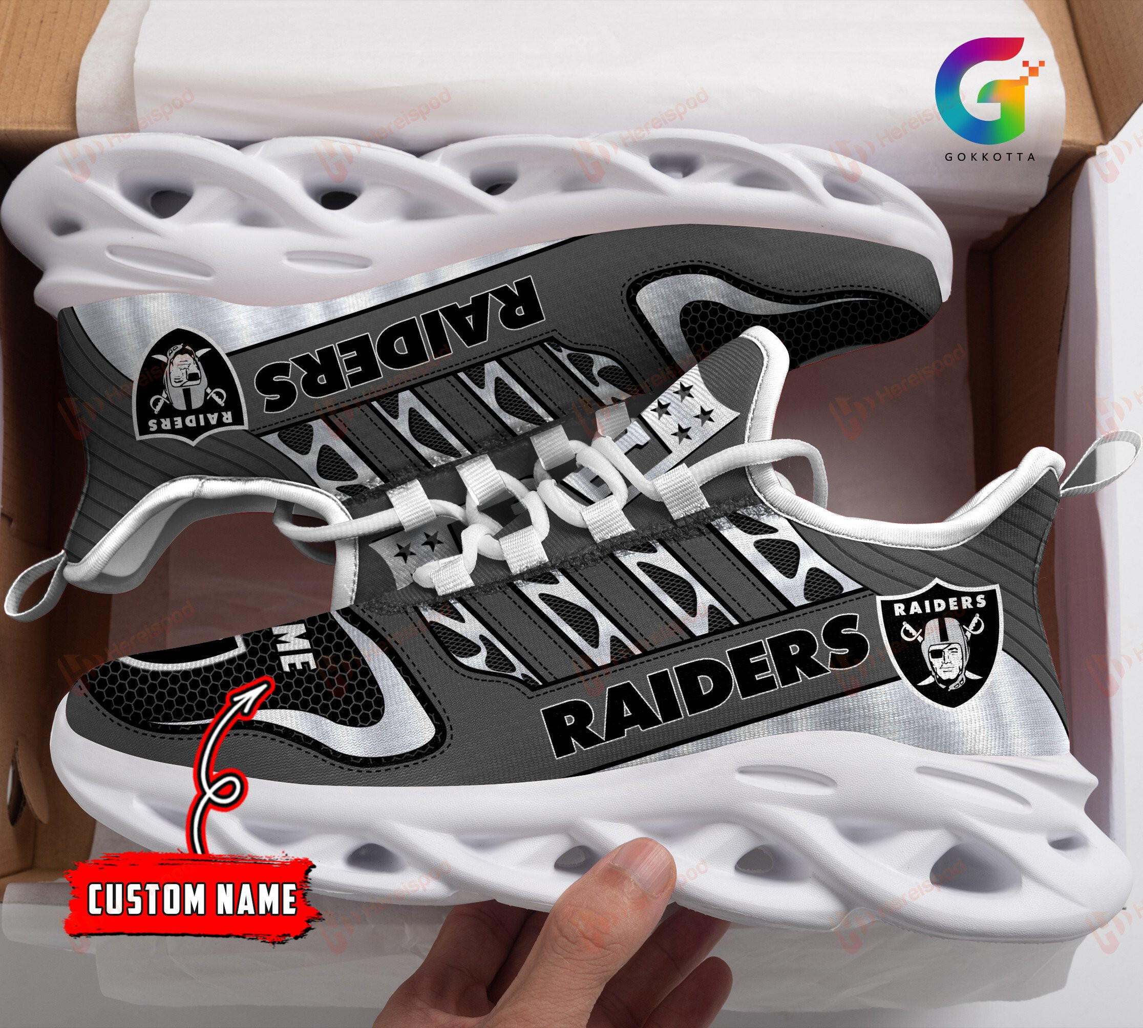 JWFancy Las Vegas Raiders NFL Max Soul Shoes Sneakers For Men And Women