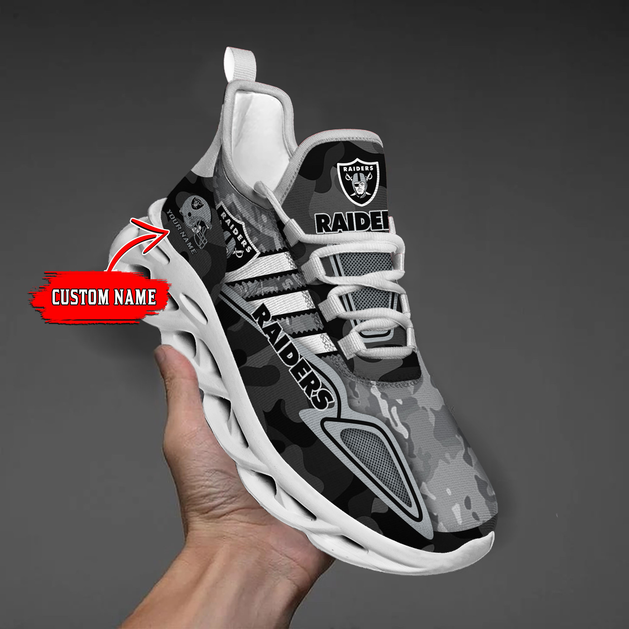 JWFancy Las Vegas Raiders NFL Max Soul Shoes Sneakers For Men And Women