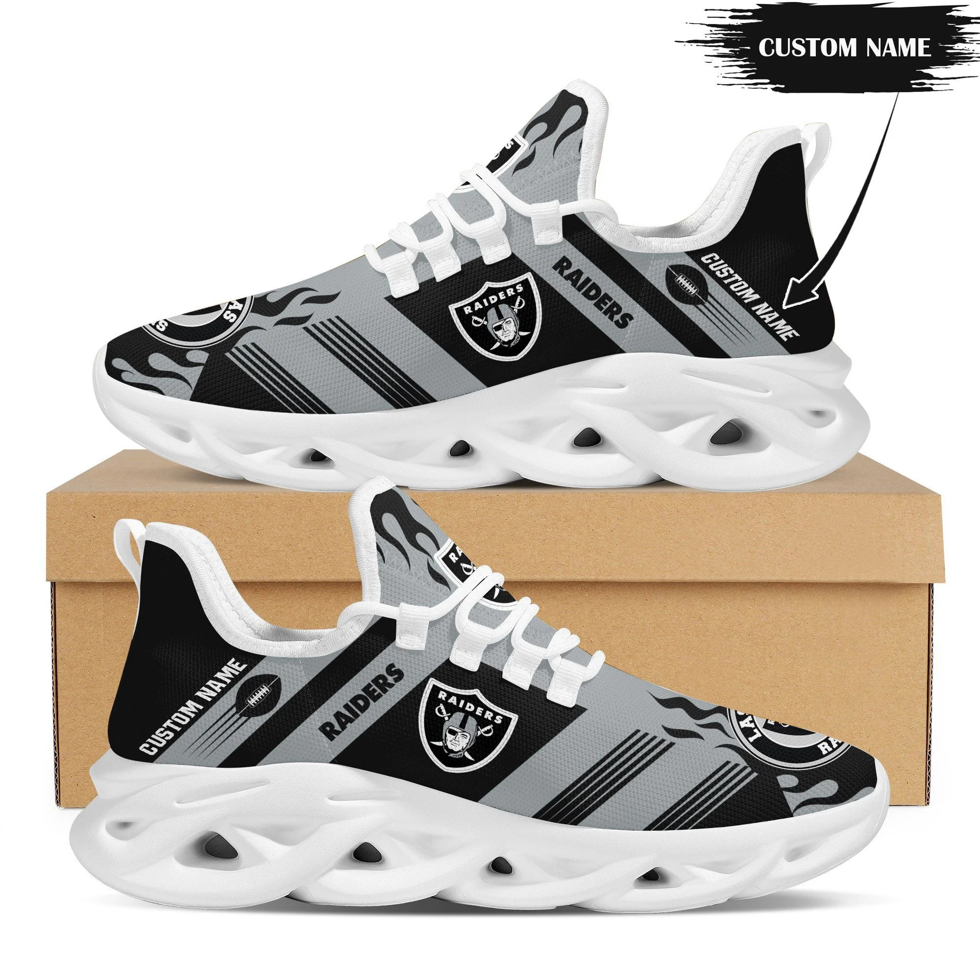JWFancy Las Vegas Raiders NFL Max Soul Shoes Sneakers For Men And Women