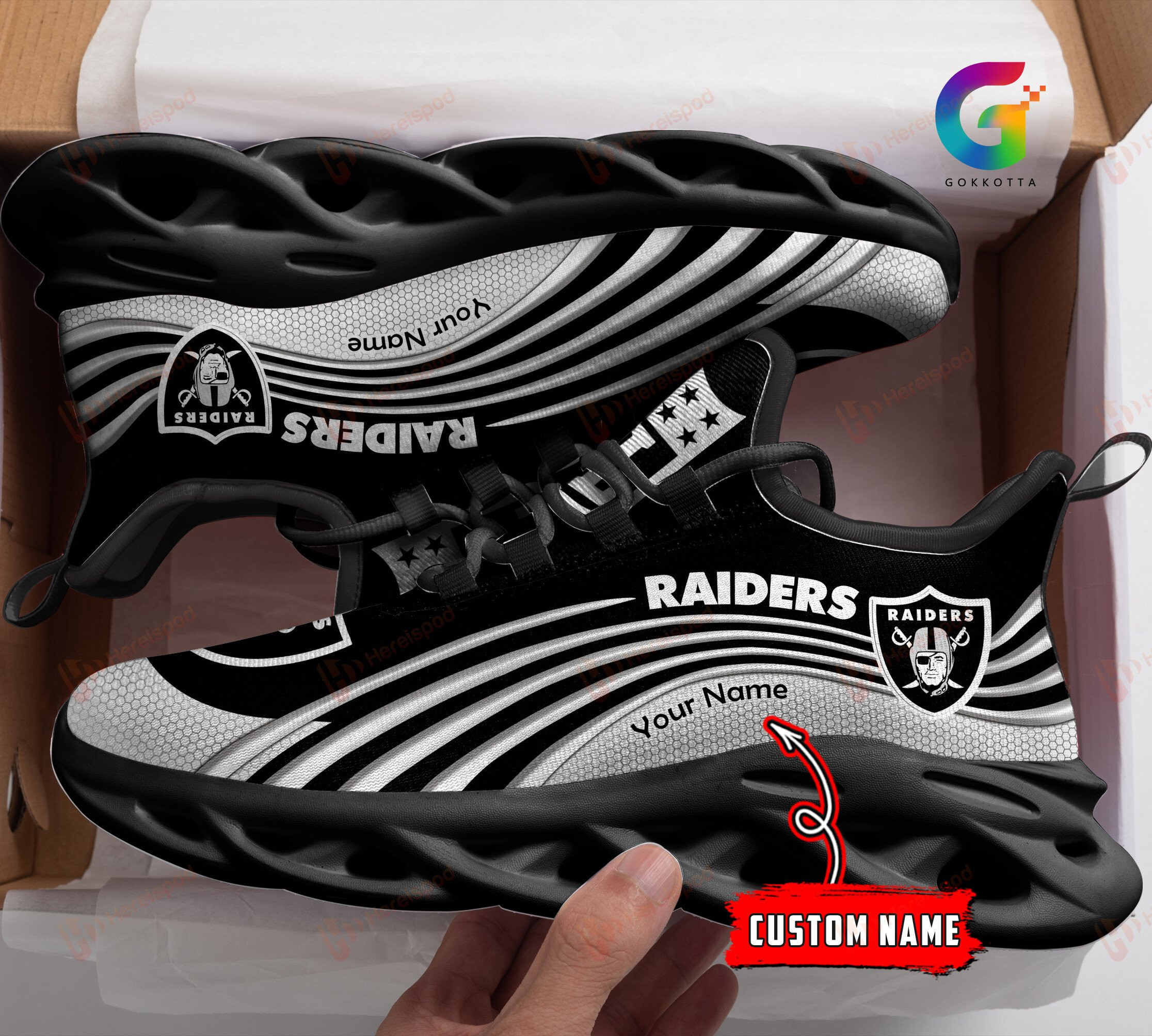 JWFancy Las Vegas Raiders NFL Max Soul Shoes Sneakers For Men And Women