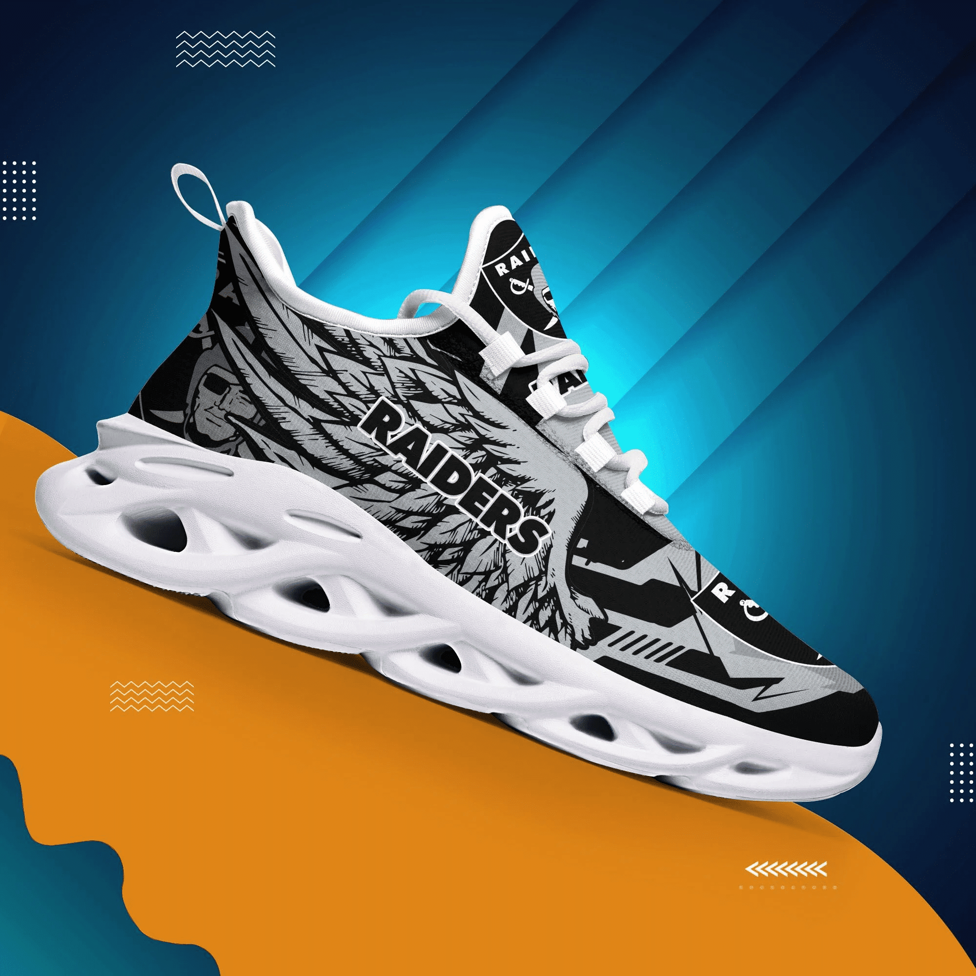 JWFancy Las Vegas Raiders NFL Max Soul Shoes Sneakers For Men And Women