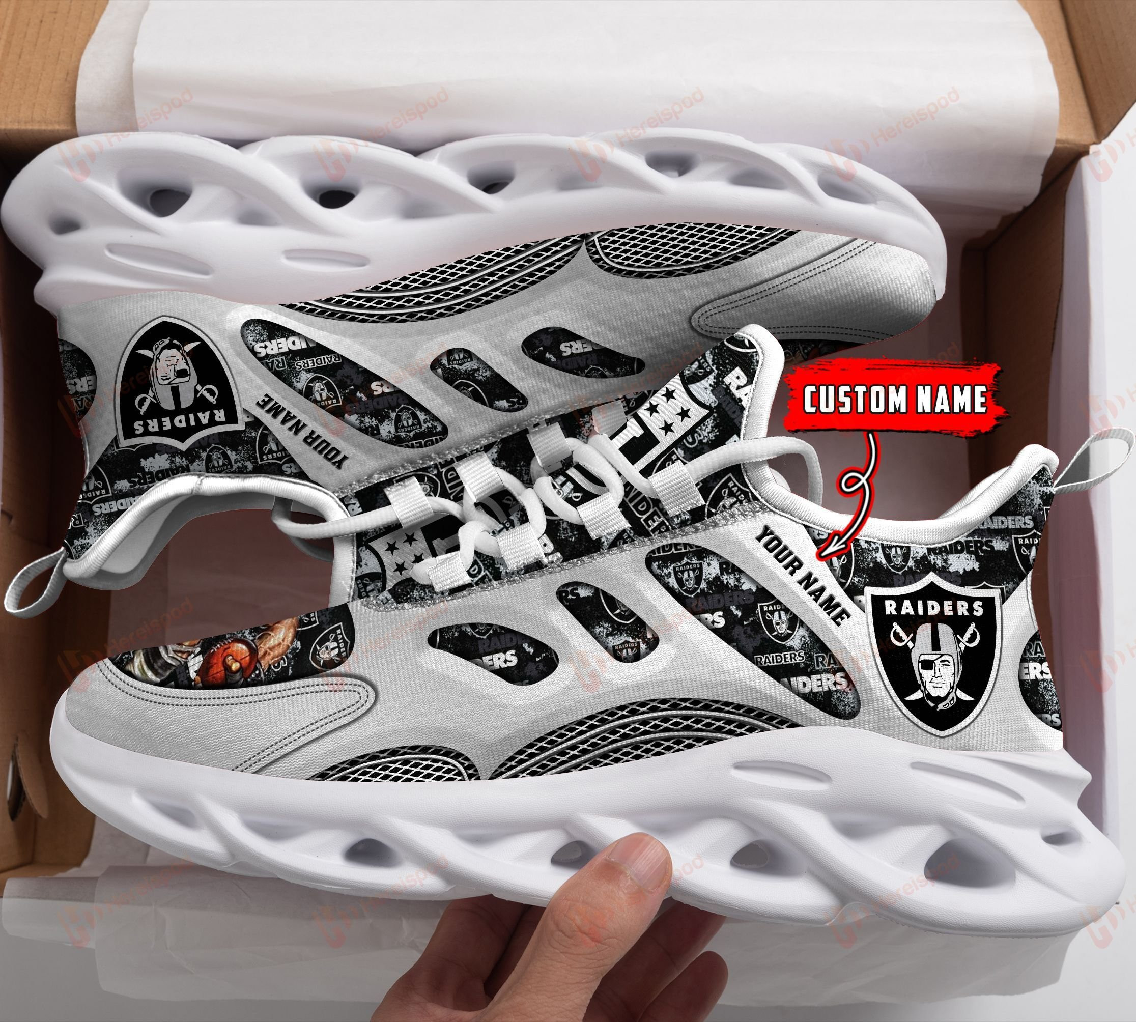 JWFancy Las Vegas Raiders NFL Max Soul Shoes Sneakers For Men And Women
