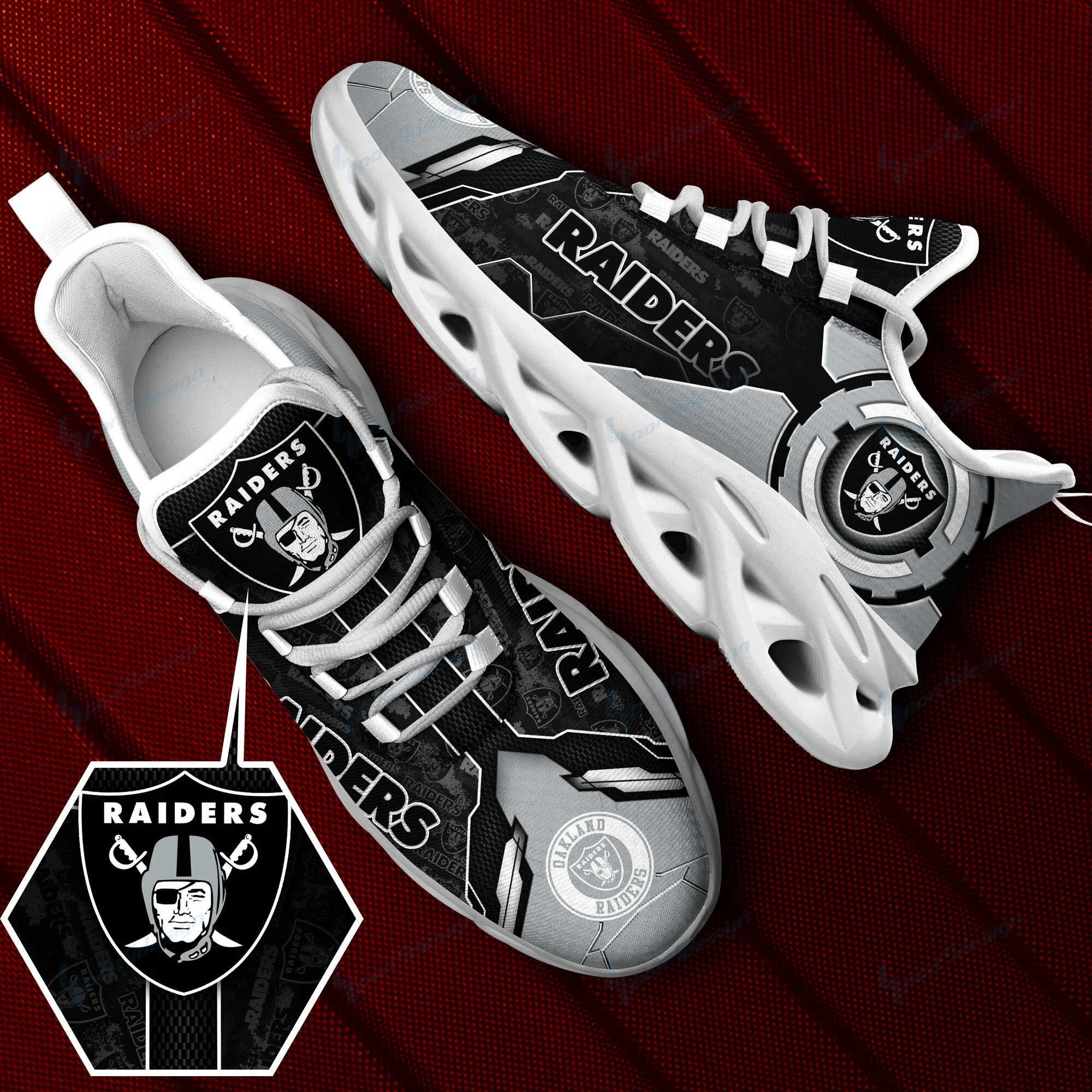 JWFancy Las Vegas Raiders NFL Max Soul Shoes Sneakers For Men And Women