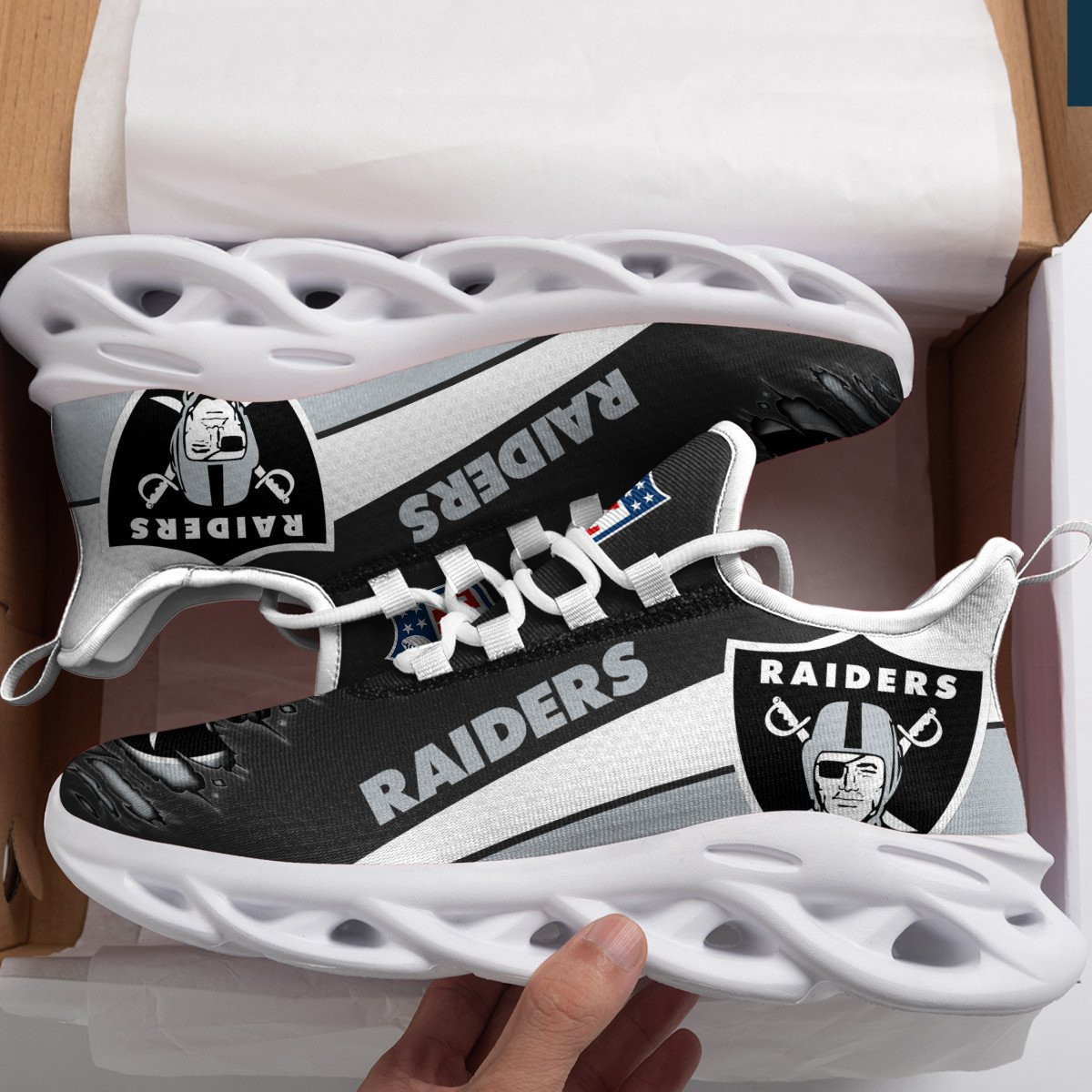 JWFancy Las Vegas Raiders NFL Max Soul Shoes Sneakers For Men And Women