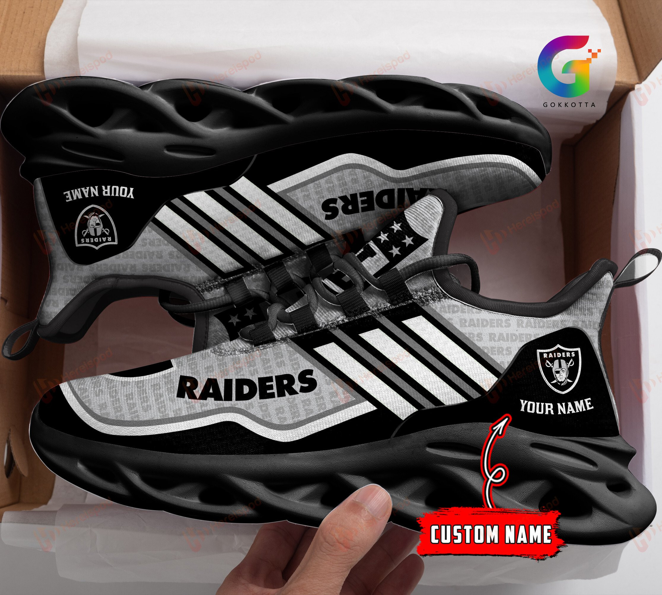JWFancy Las Vegas Raiders NFL Max Soul Shoes Sneakers For Men And Women