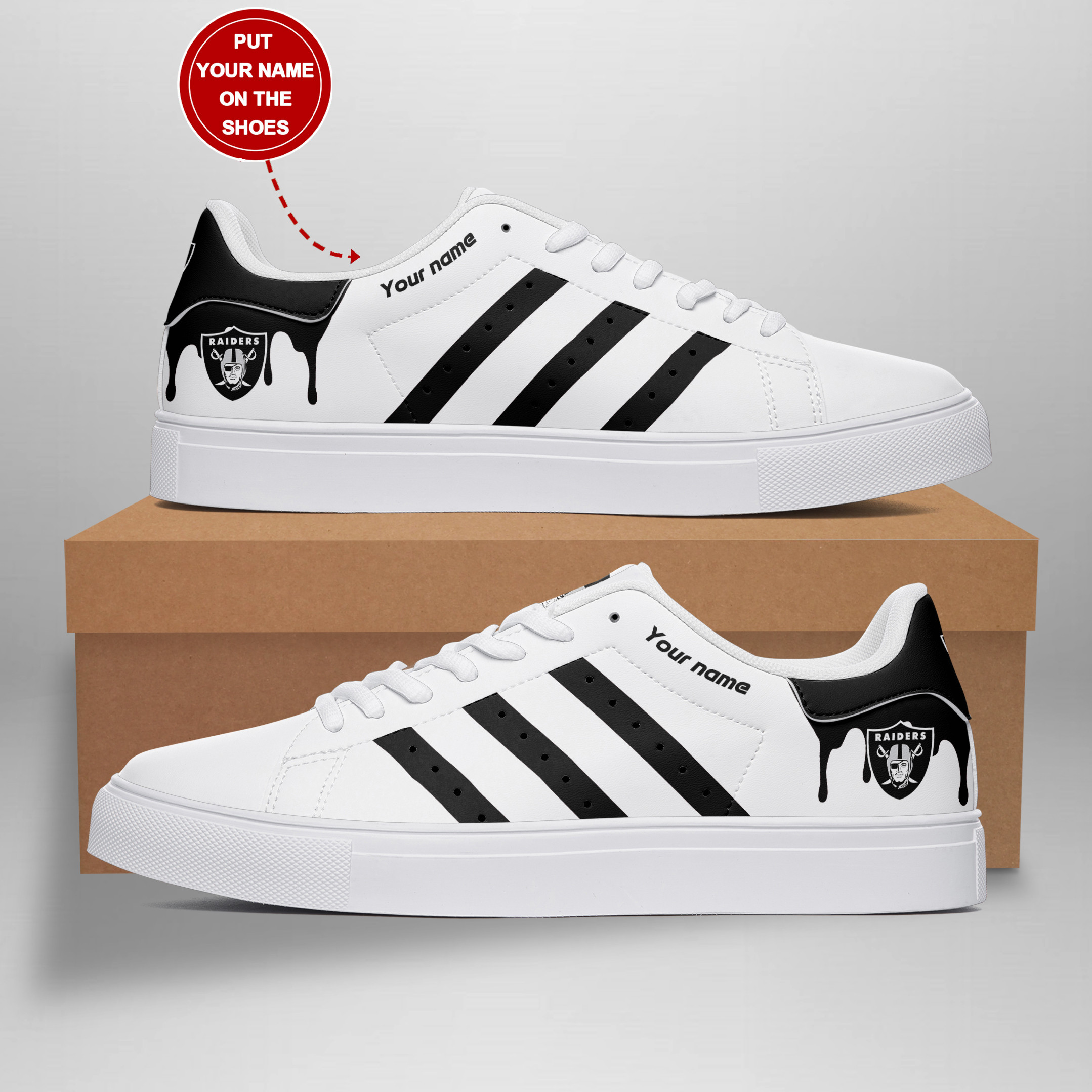JWFancy Las Vegas Raiders Skate Stan Shoes Sneakes For Men And Women
