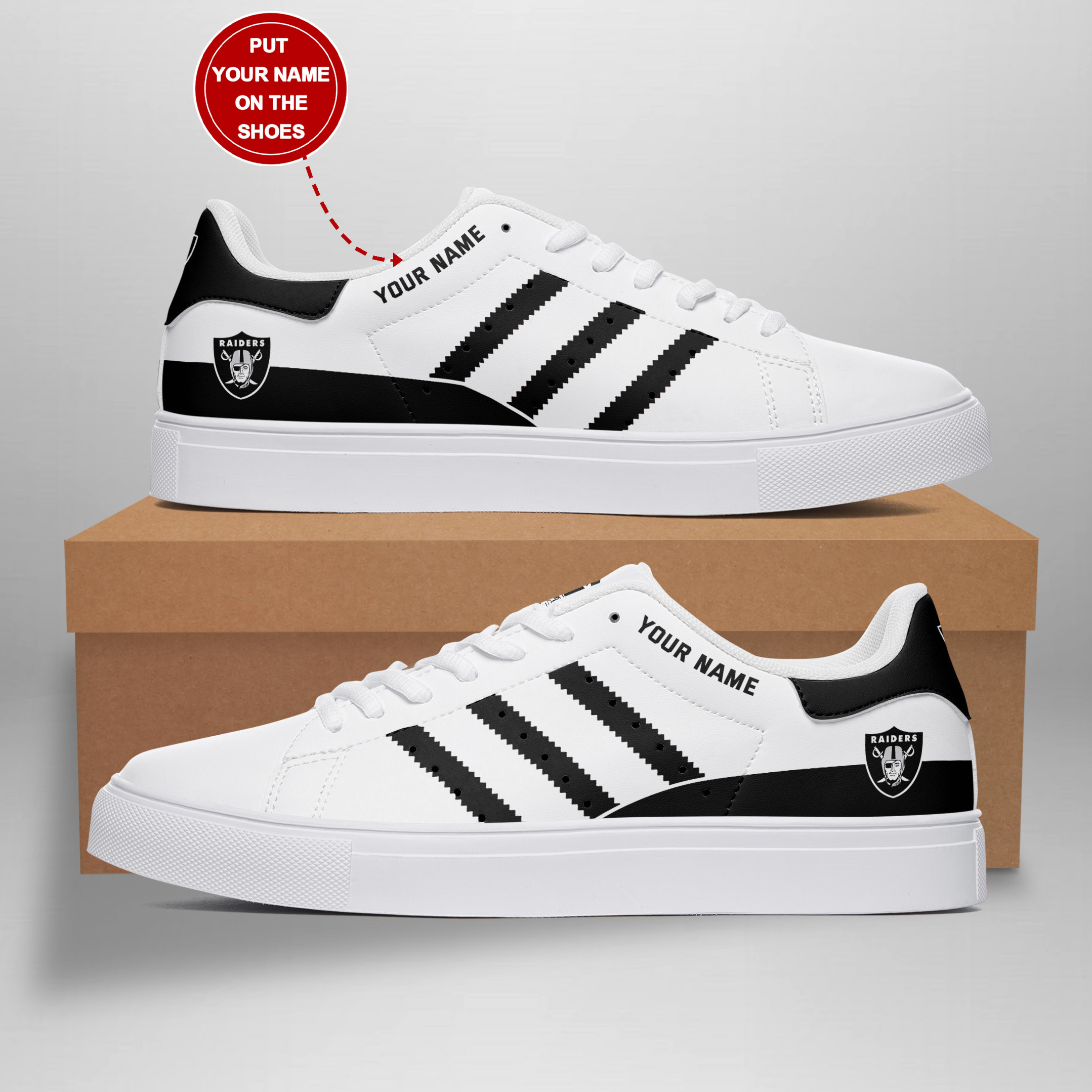 JWFancy Las Vegas Raiders Skate Stan Shoes Sneakes For Men And Women