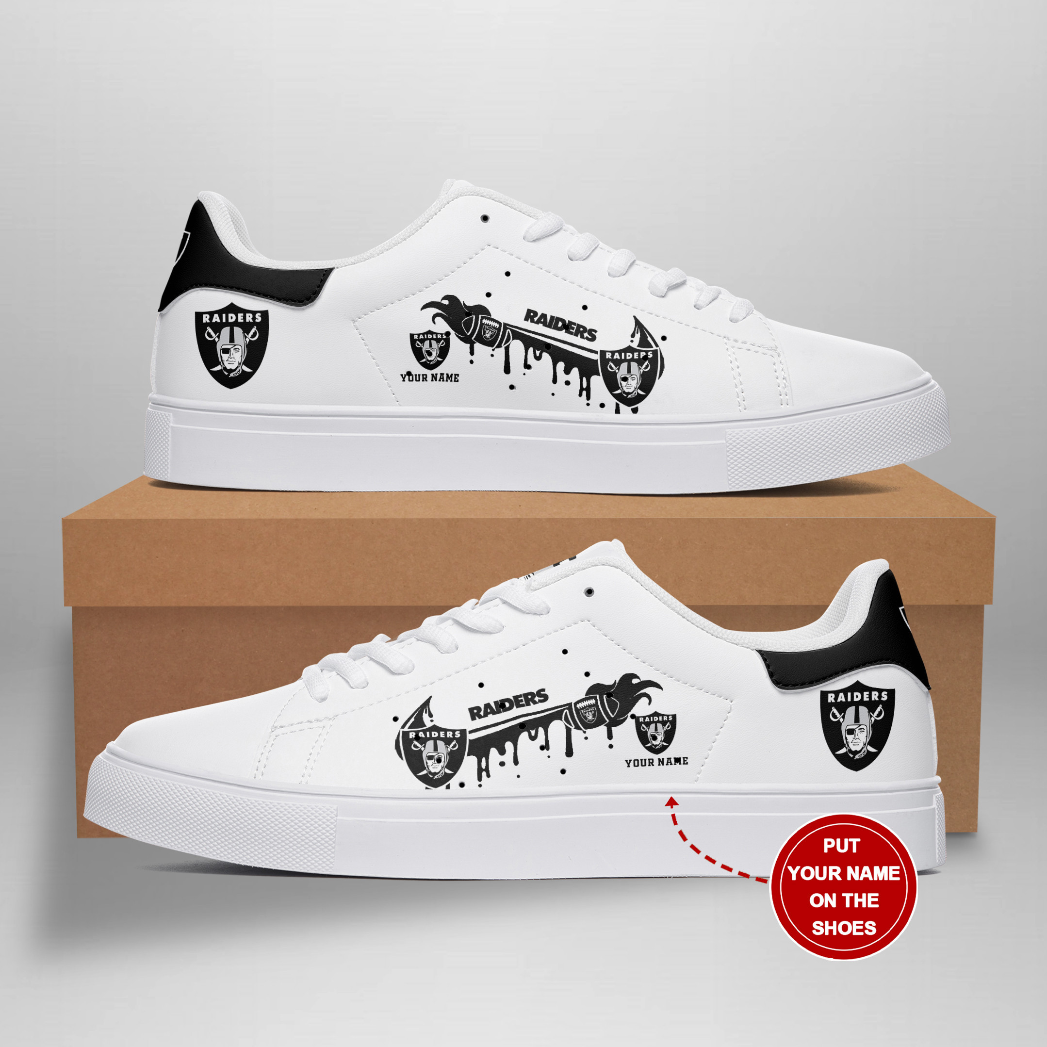 JWFancy Las Vegas Raiders Skate Stan Shoes Sneakes For Men And Women