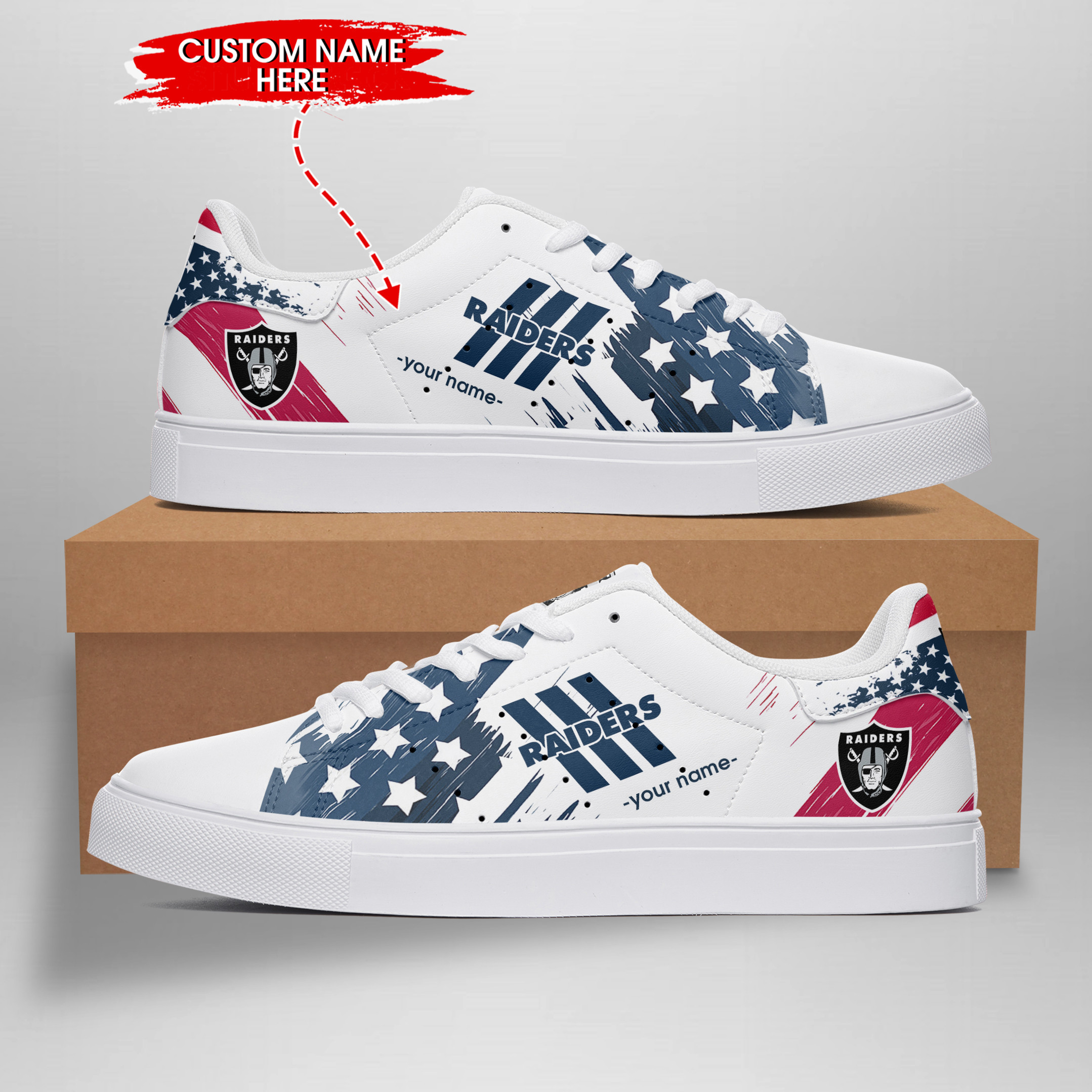 JWFancy Las Vegas Raiders Skate Stan Shoes Sneakes For Men And Women