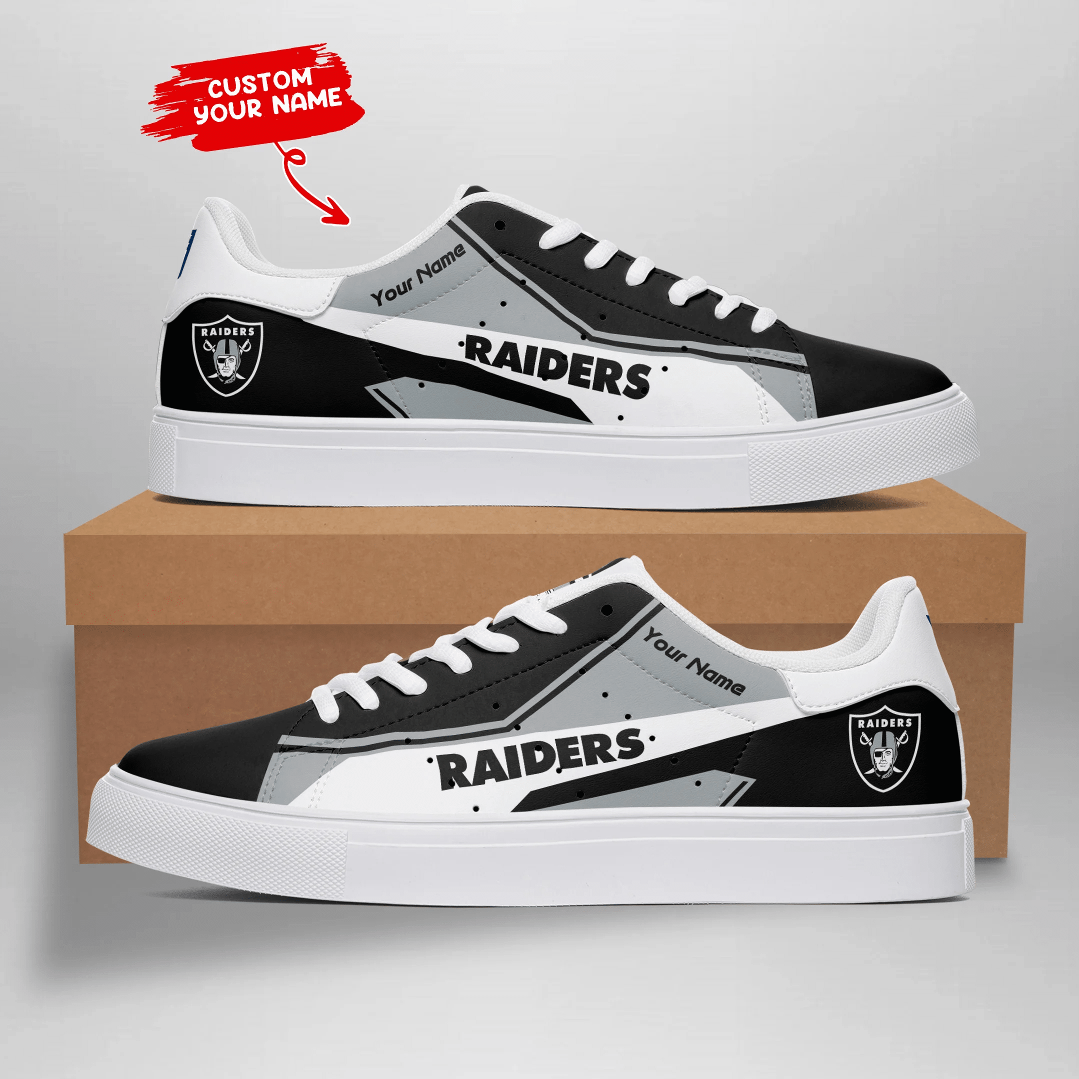 JWFancy Las Vegas Raiders Skate Stan Shoes Sneakes For Men And Women