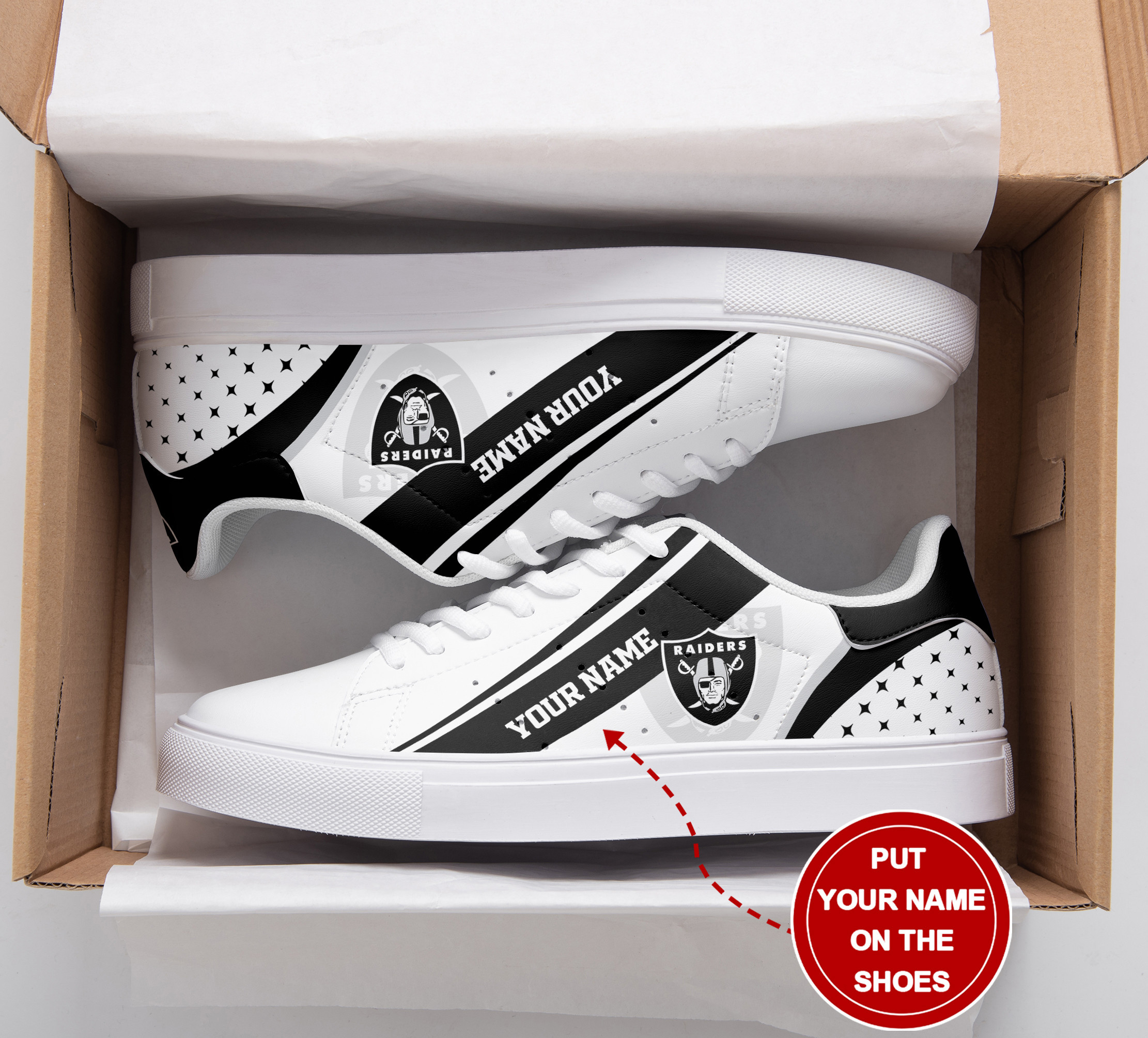 JWFancy Las Vegas Raiders Skate Stan Shoes Sneakes For Men And Women