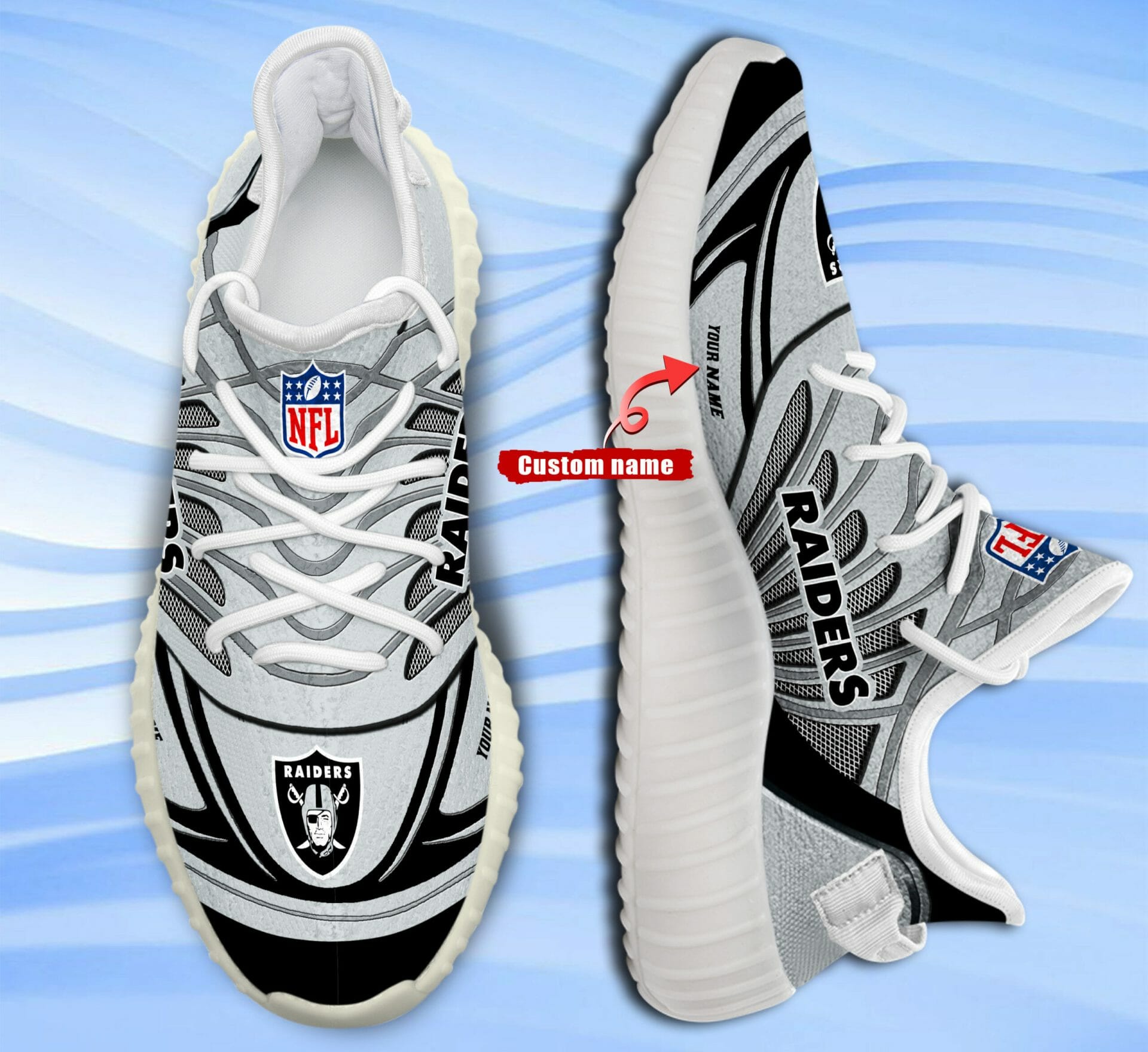 JWFancy Las Vegas Raiders Yeezy Boost Shoes For Men And Women