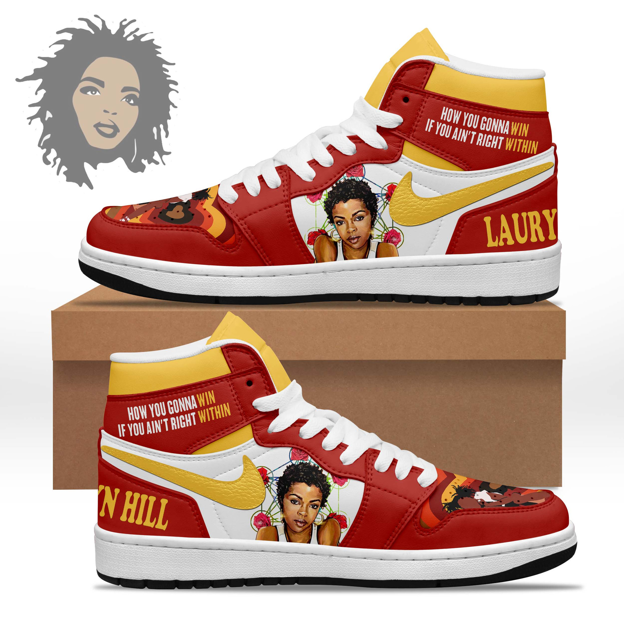 JWFancy Lauryn Hill AJ1 High Sneakers Shoes For Men And Women