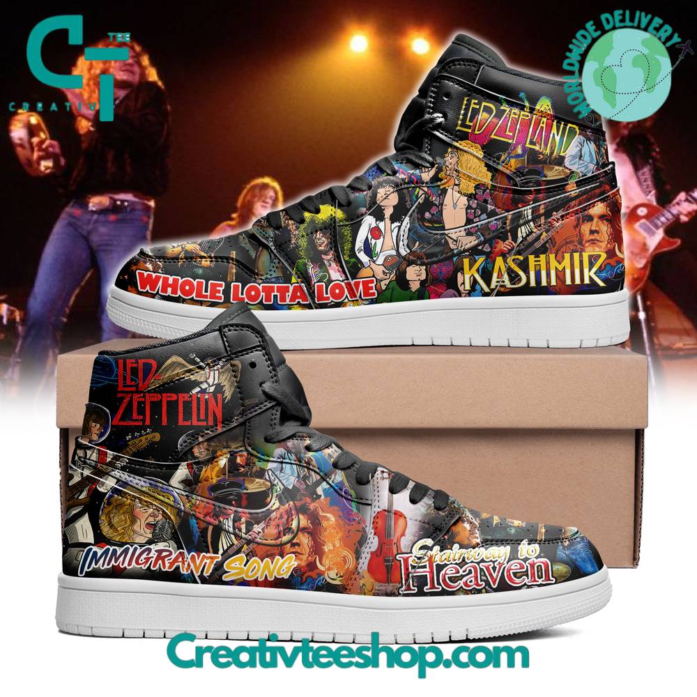 JWFancy Led Zeppelin AJ1 High Sneakers Shoes For Men And Women
