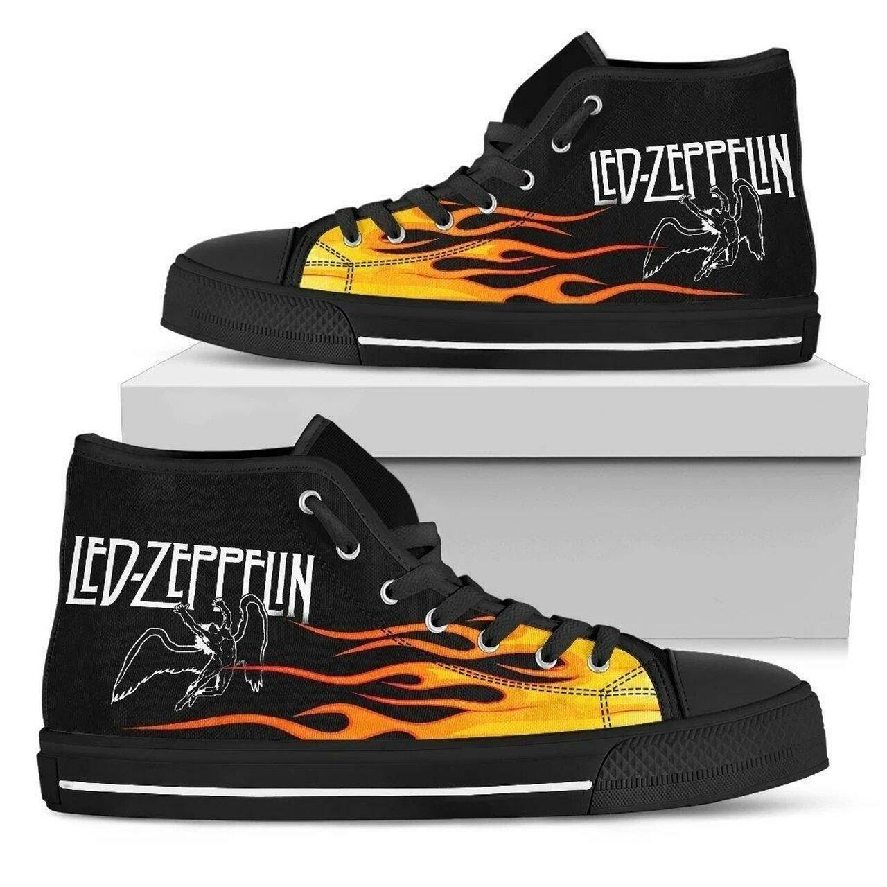 JWFancy Led Zeppelin High Top Canvas Sneakers Shoes For Men And Women