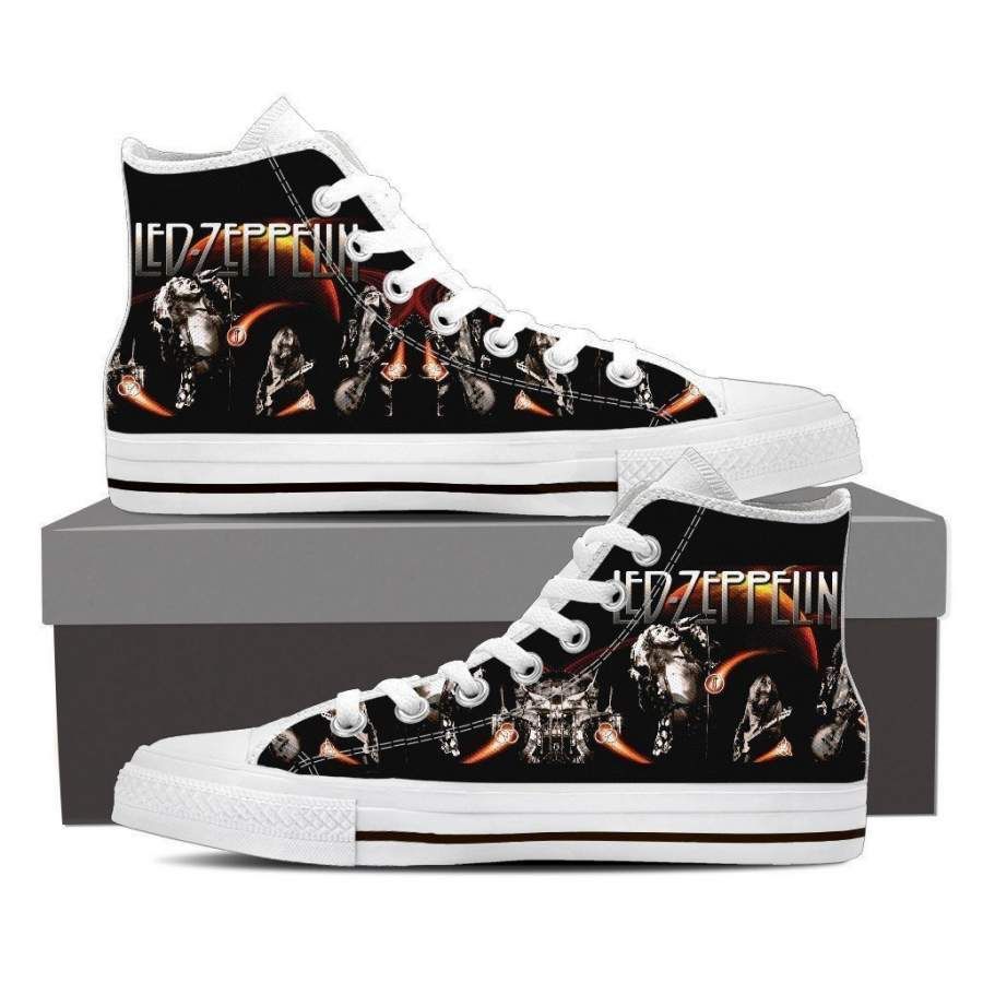 JWFancy Led Zeppelin High Top Canvas Sneakers Shoes For Men And Women