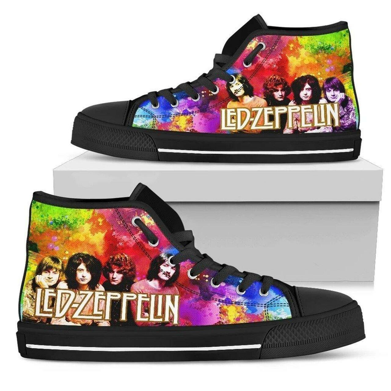 JWFancy Led Zeppelin High Top Canvas Sneakers Shoes For Men And Women