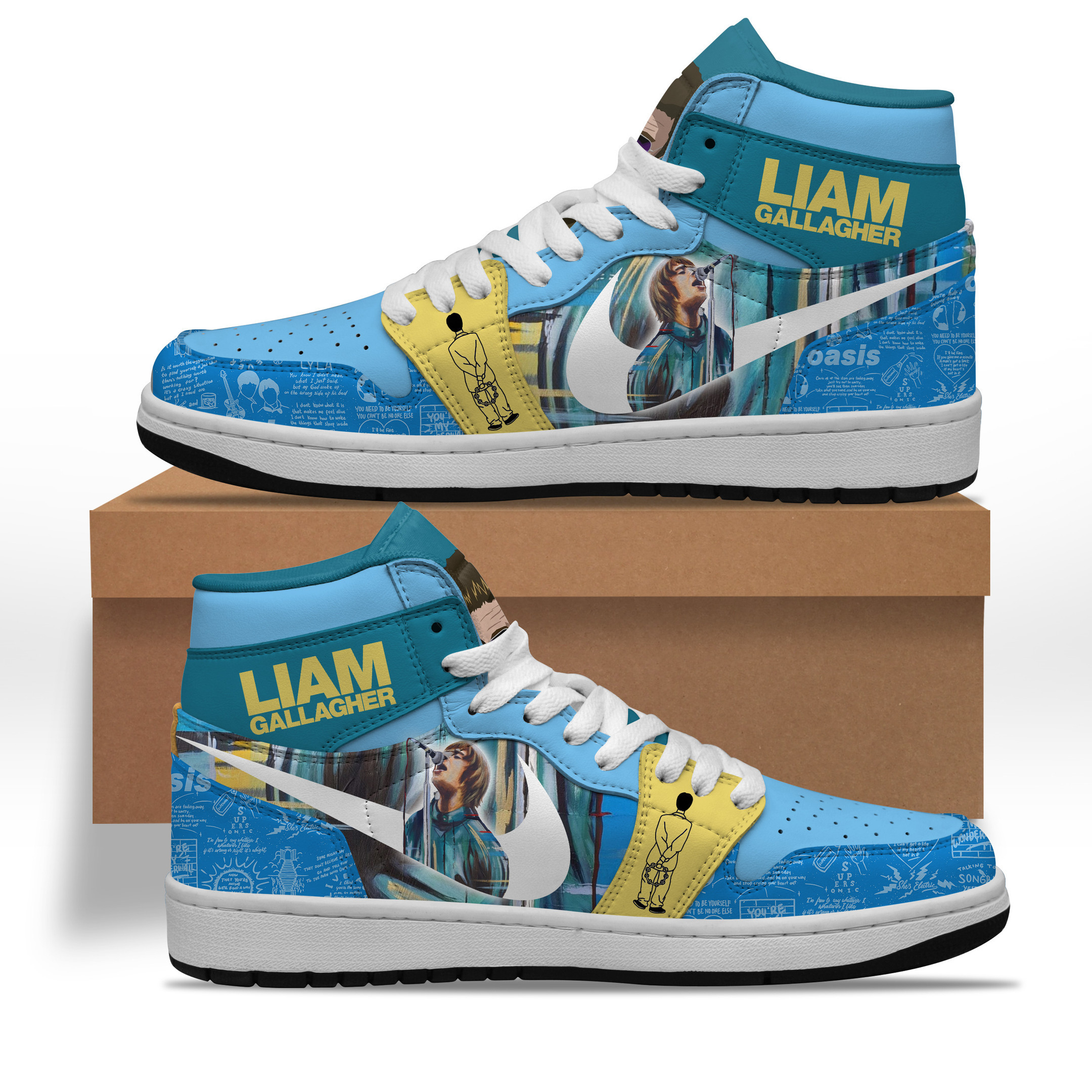 JWFancy Liam Gallagher AJ1 High Sneakers Shoes For Men And Women