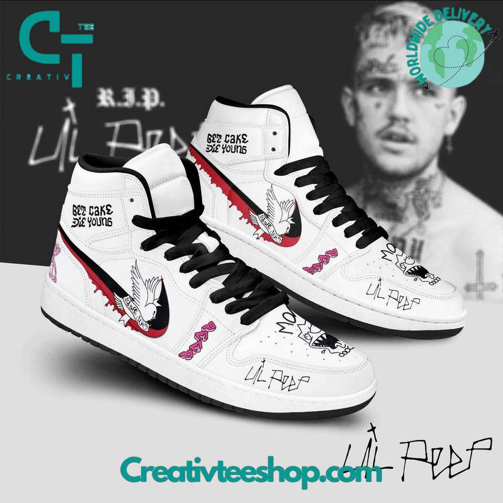 JWFancy Lil Peep Get Cake Die Young AJ1 High Sneakers Shoes For Men And Women