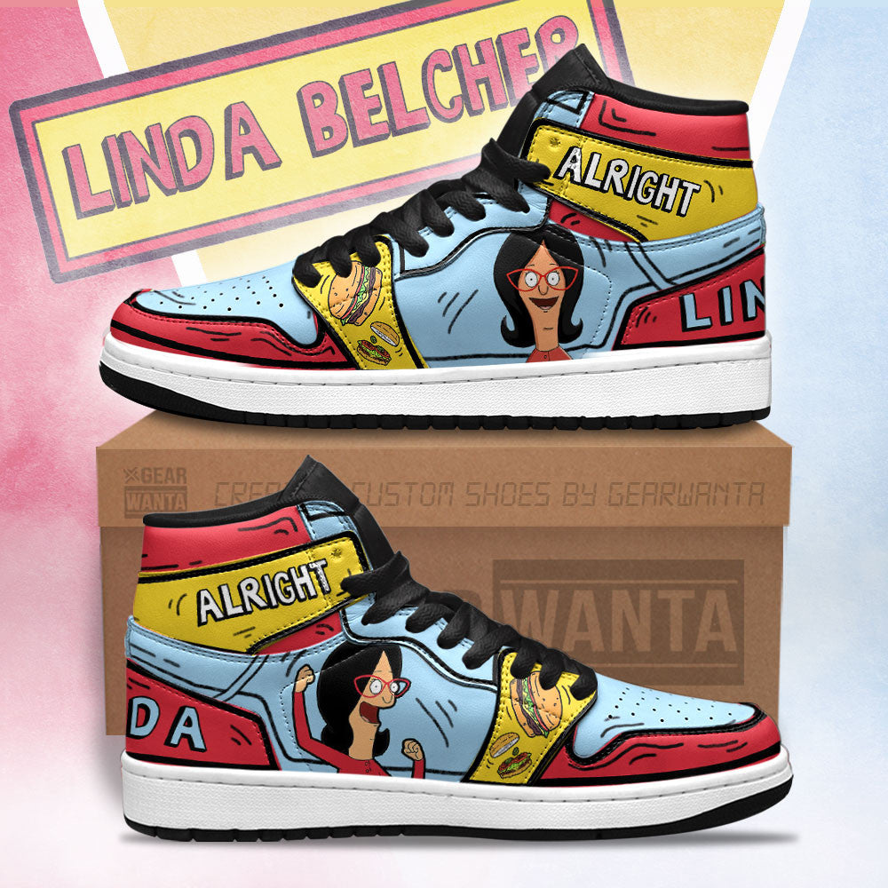 JWFancy Linda Bob's Burger AJ1 High Sneakers Shoes For Men And Women