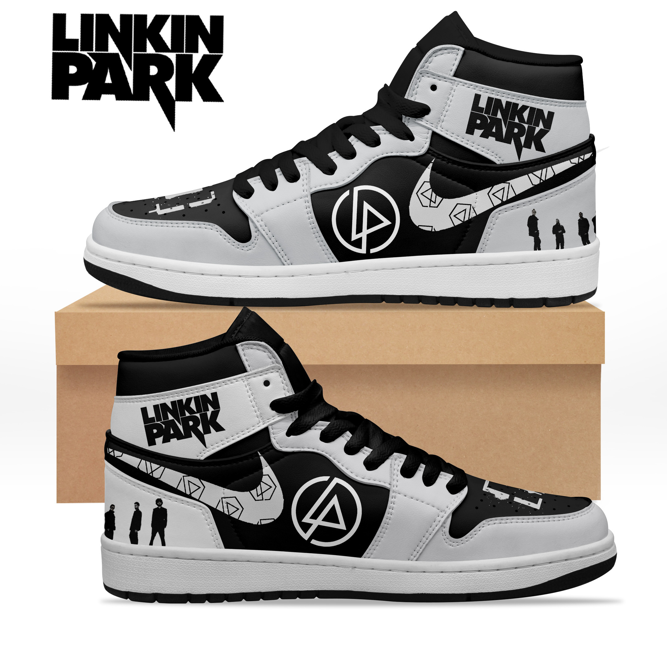 JWFancy Linkin Park AJ1 High Sneakers Shoes For Men And Women