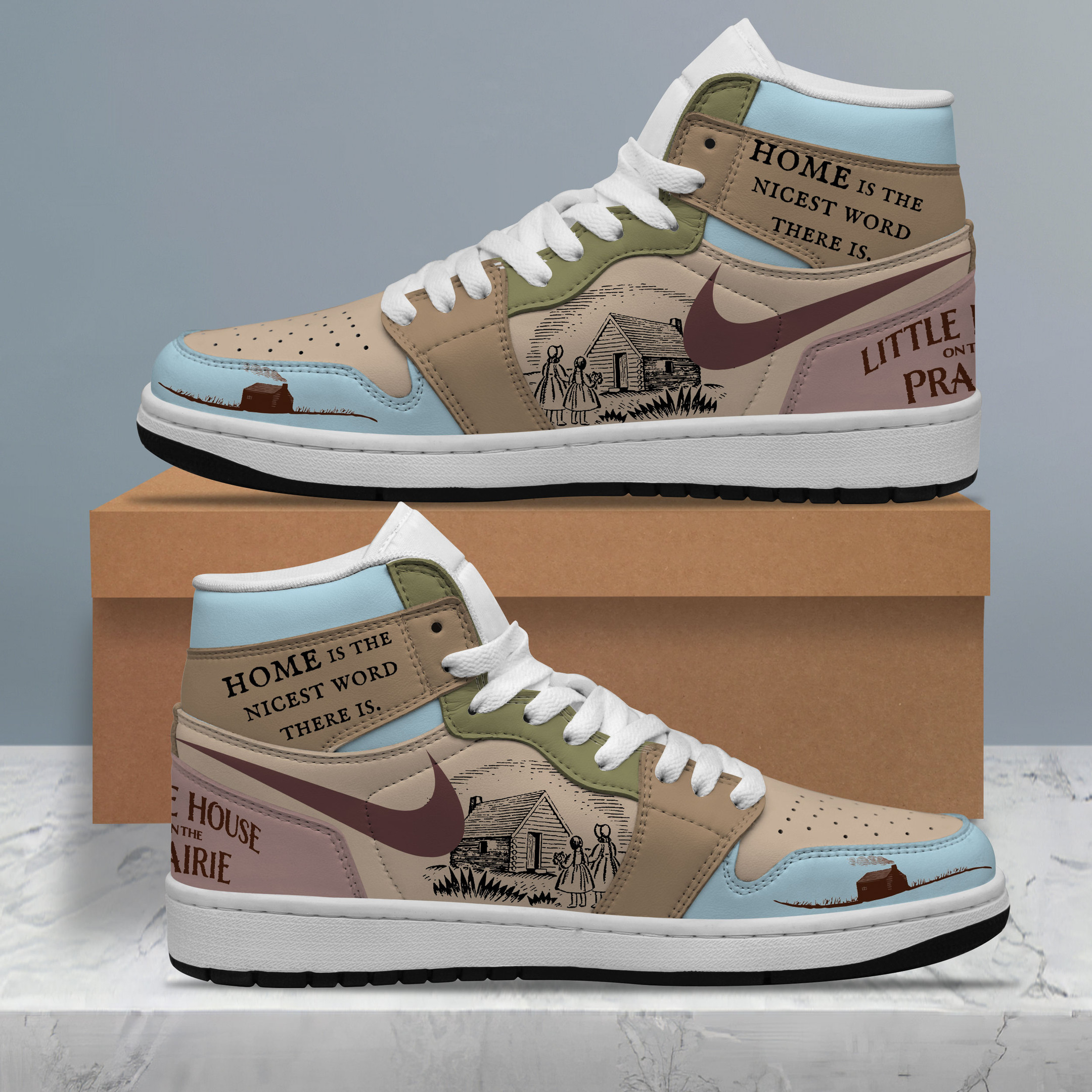 JWFancy Little House on the Prairie AJ1 High Sneakers Shoes For Men And Women