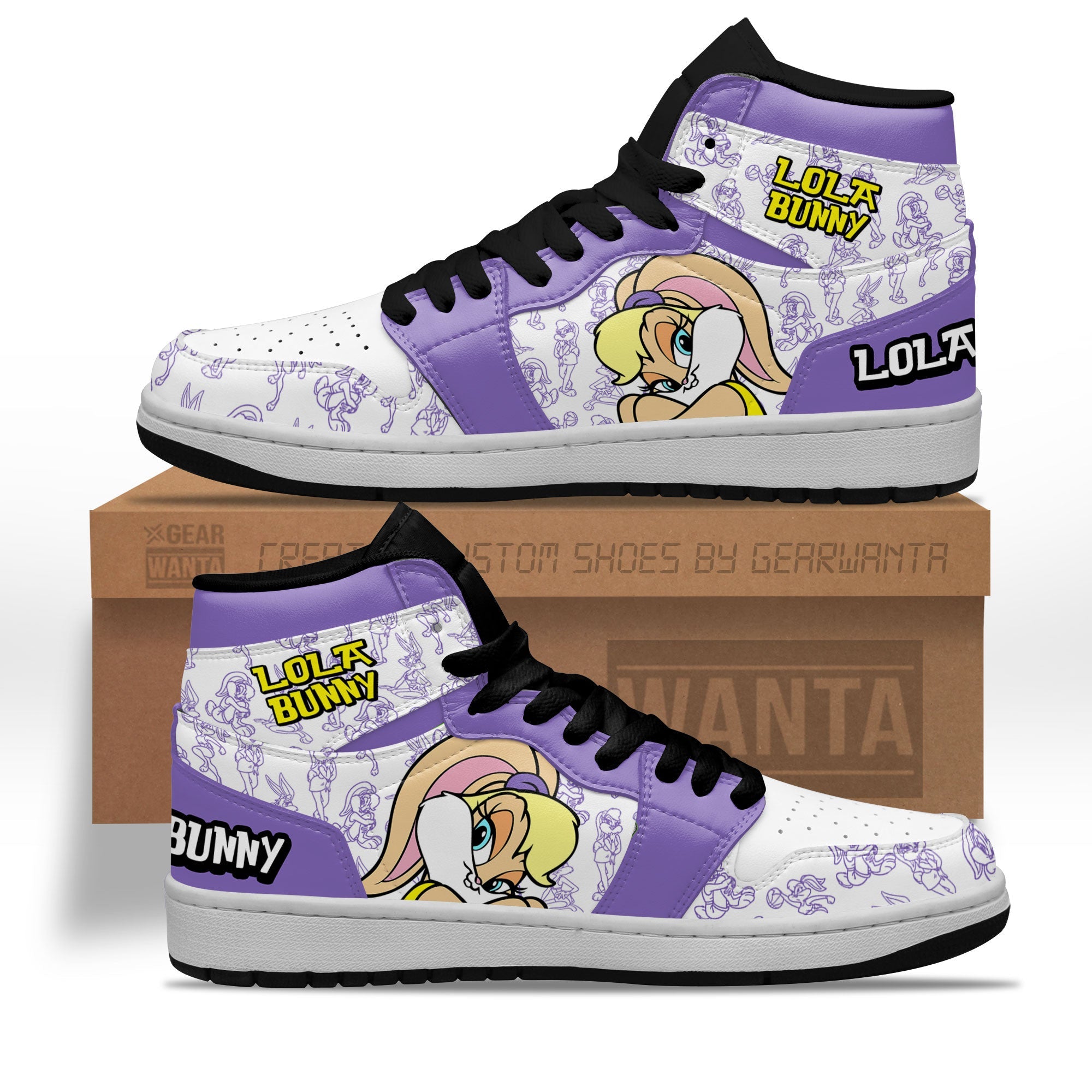 JWFancy Lola Bunny AJ1 High Sneakers Shoes For Men And Women