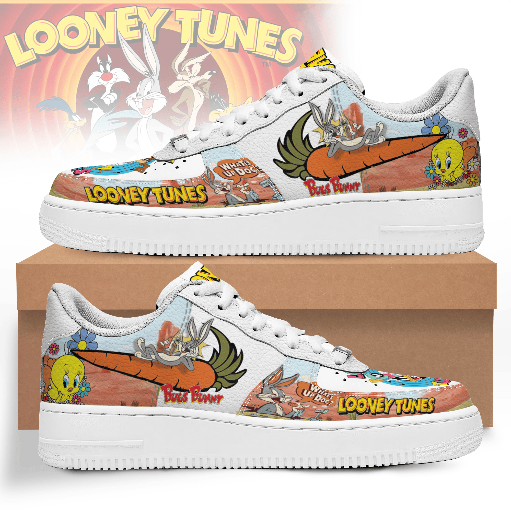 JWFancy Looney Tunes Air Low-Top Sneakers Shoes For Men And Women