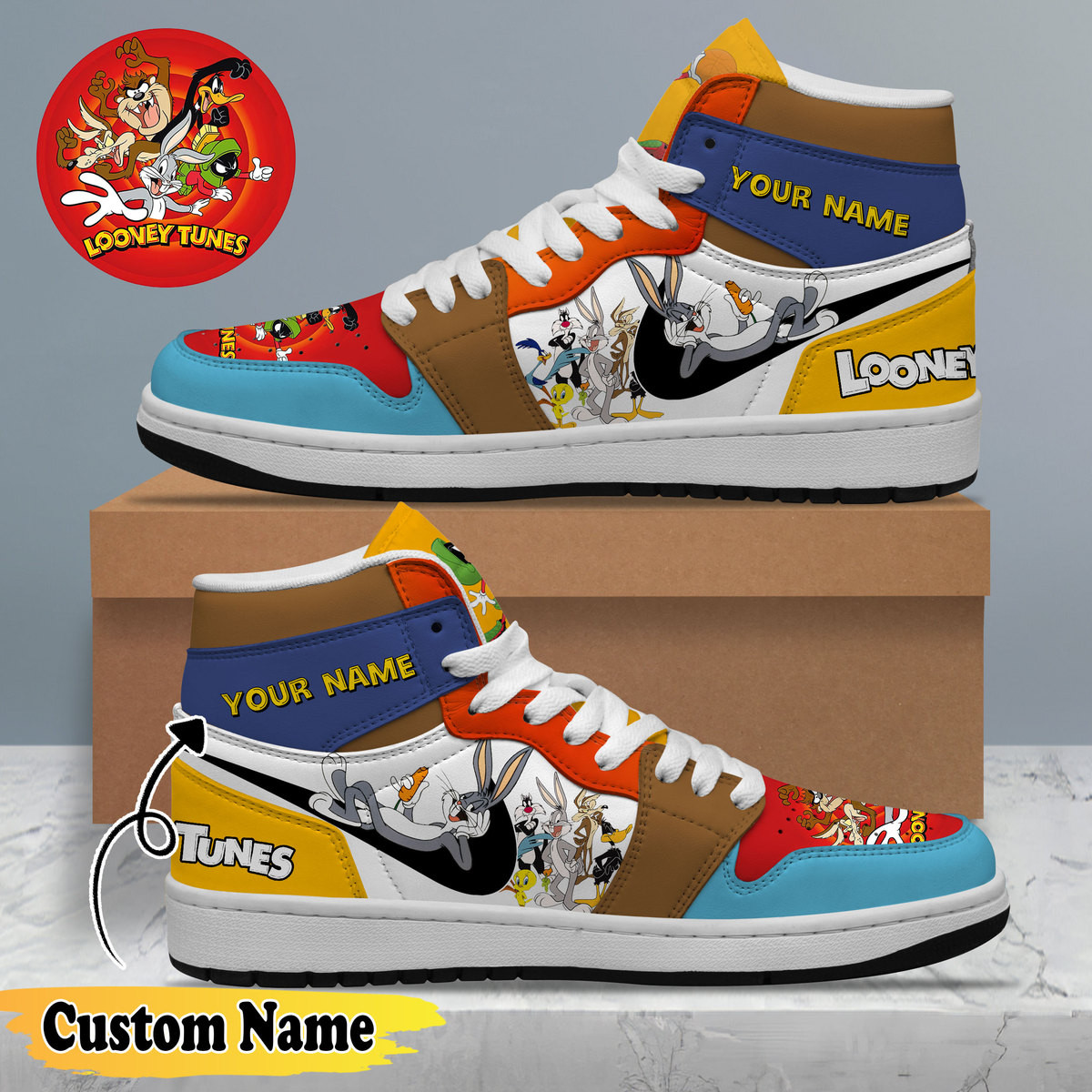 JWFancy Looney Tunes AJ1 High Sneakers Shoes For Men And Women