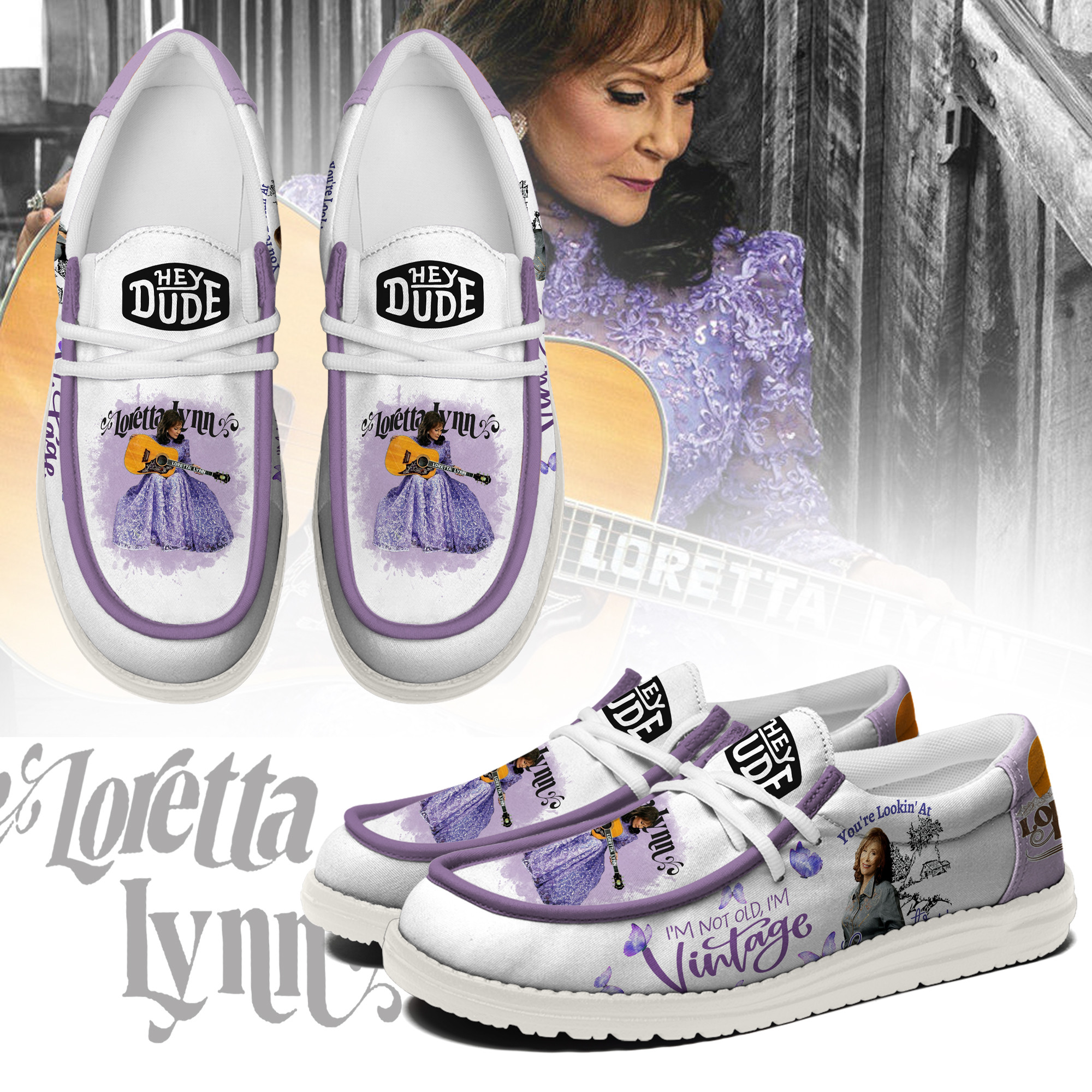 JWFancy Loretta Lynn – Custom Name Hey Dude