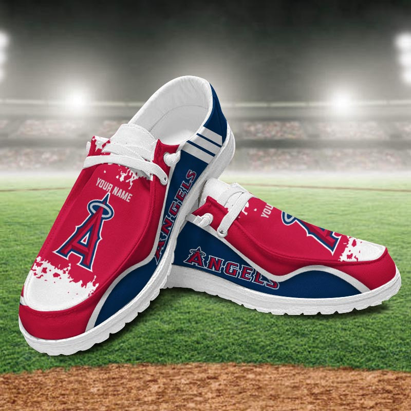 JWFancy Los Angeles Angels Hey Dude Shoes Wally Men's Lace Up Loafers Comfortable For Men And Women