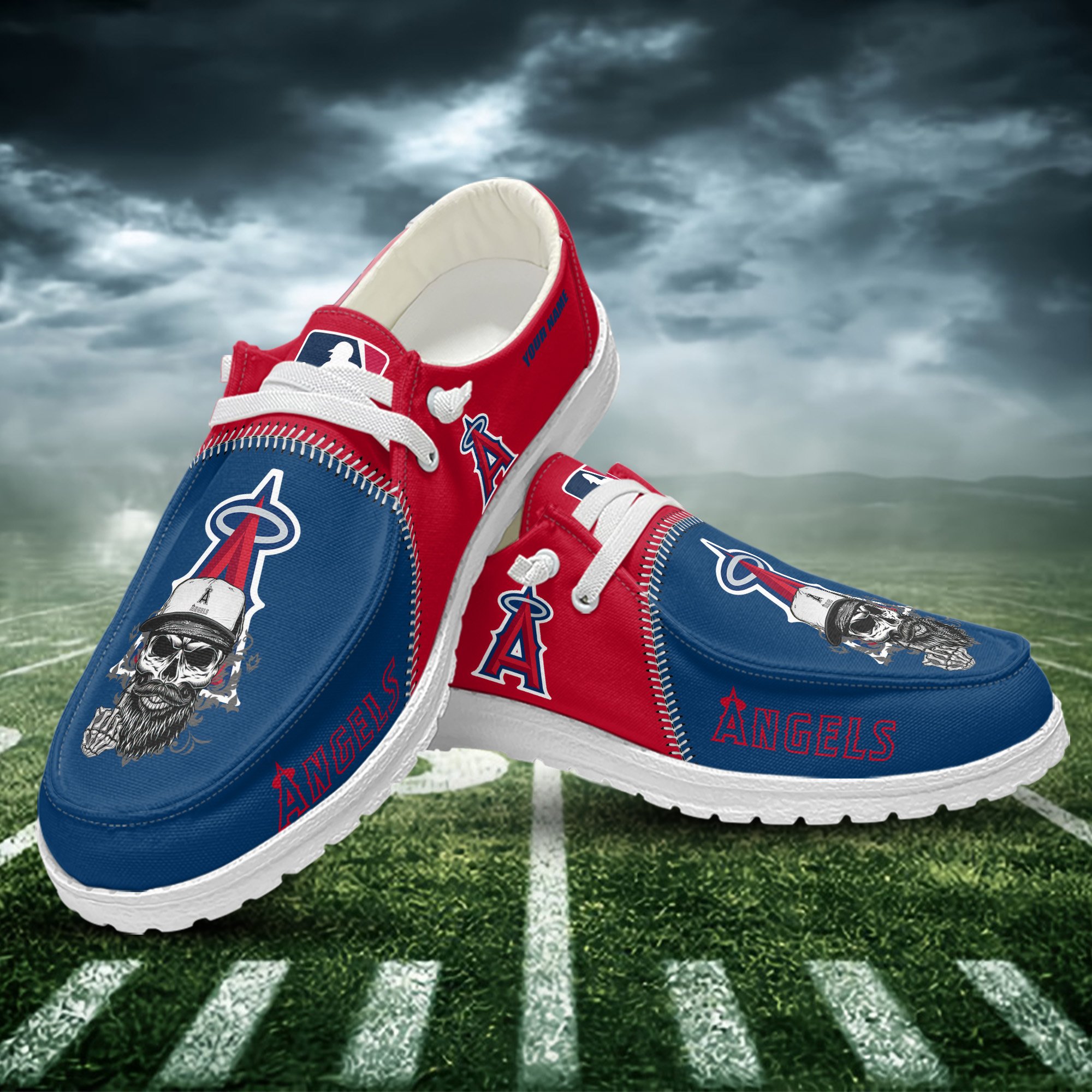 JWFancy Los Angeles Angels Hey Dude Shoes Wally Men's Lace Up Loafers Comfortable For Men And Women