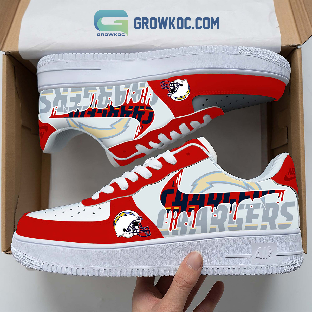 JWFancy Los Angeles Chargers Air Low-Top Sneakers Shoes For Men And Women