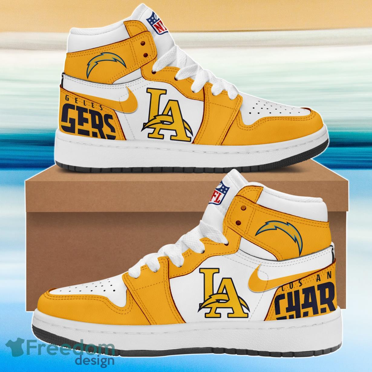 JWFancy Los Angeles Chargers AJ1 High Sneakers Shoes For Men And Women